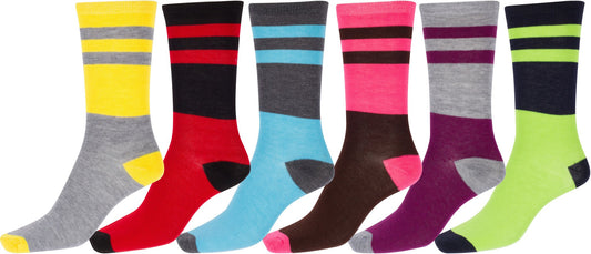 Sakkas Women's Poly Blend Soft and Stretchy Crew Pattern Socks Assorted 6-pack - Concordia Style Boutique