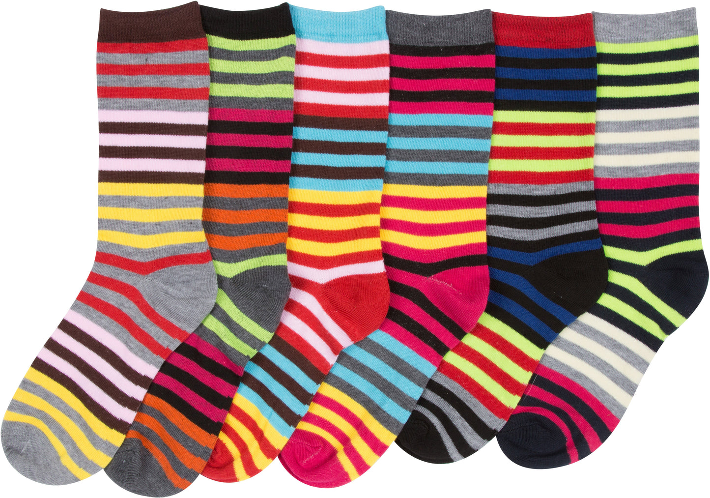 Sakkas Women's Poly Blend Soft and Stretchy Crew Pattern Socks Assorted 6-pack - Concordia Style Boutique