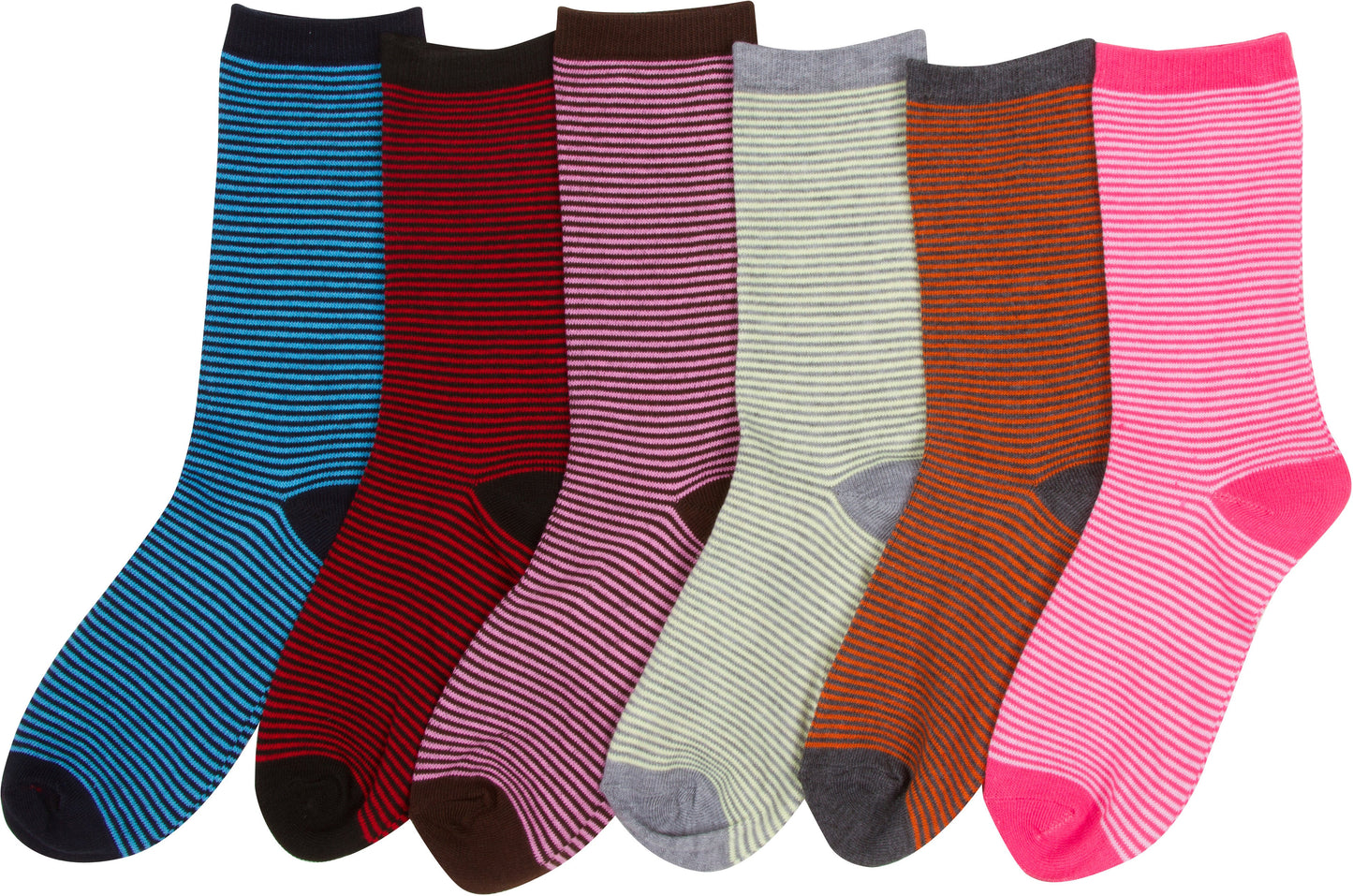 Sakkas Women's Poly Blend Soft and Stretchy Crew Pattern Socks Assorted 6-pack - Concordia Style Boutique
