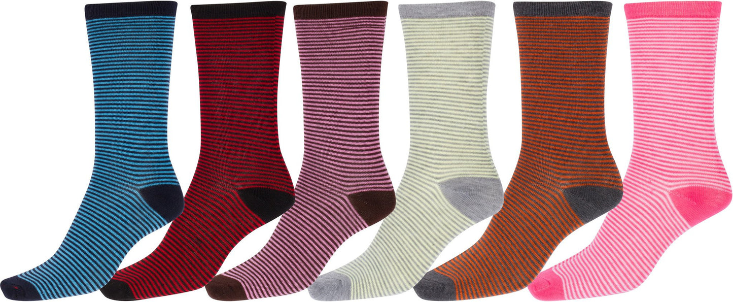 Sakkas Women's Poly Blend Soft and Stretchy Crew Pattern Socks Assorted 6-pack - Concordia Style Boutique