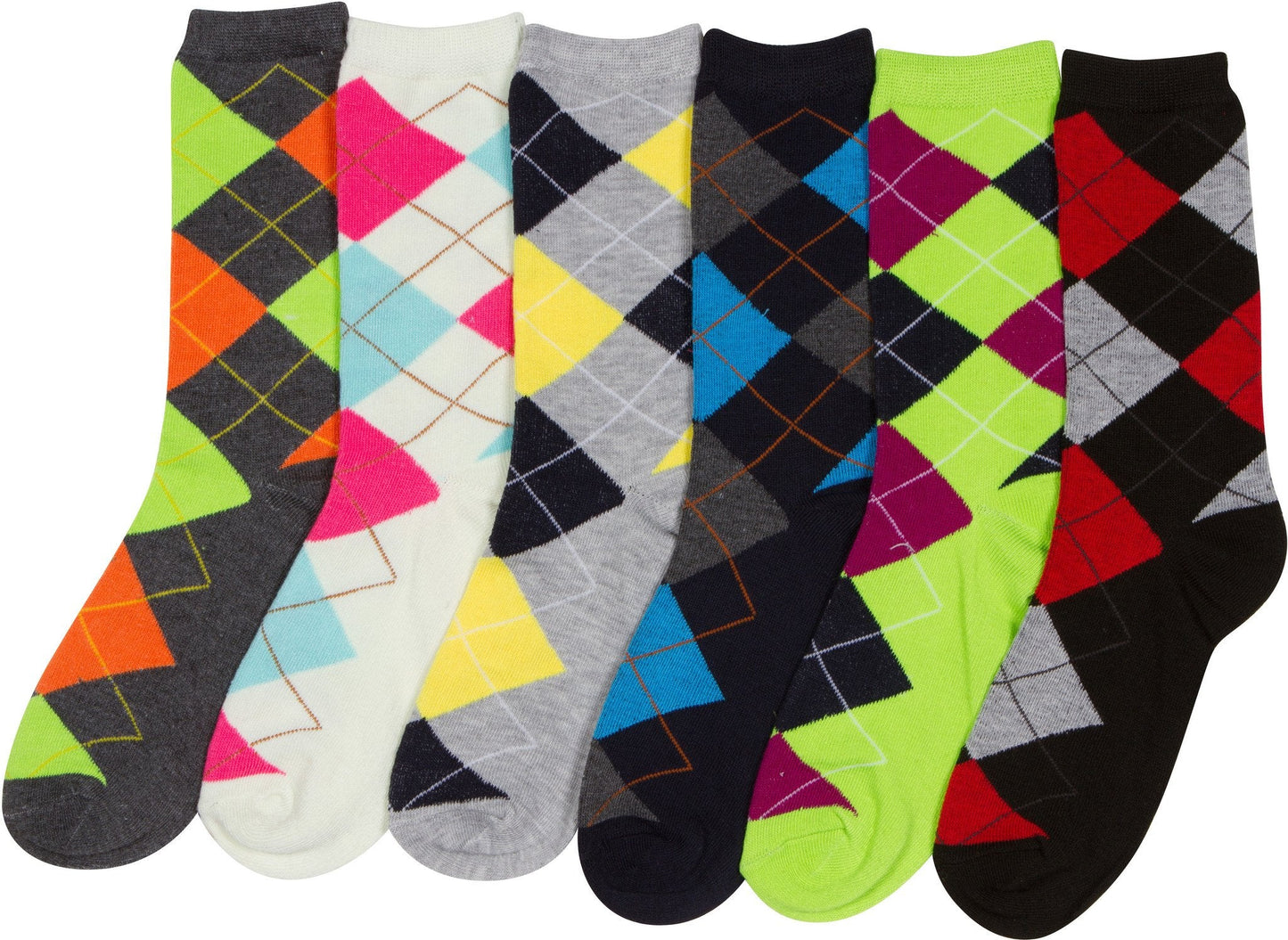 Sakkas Women's Poly Blend Soft and Stretchy Crew Pattern Socks Assorted 6-pack - Concordia Style Boutique