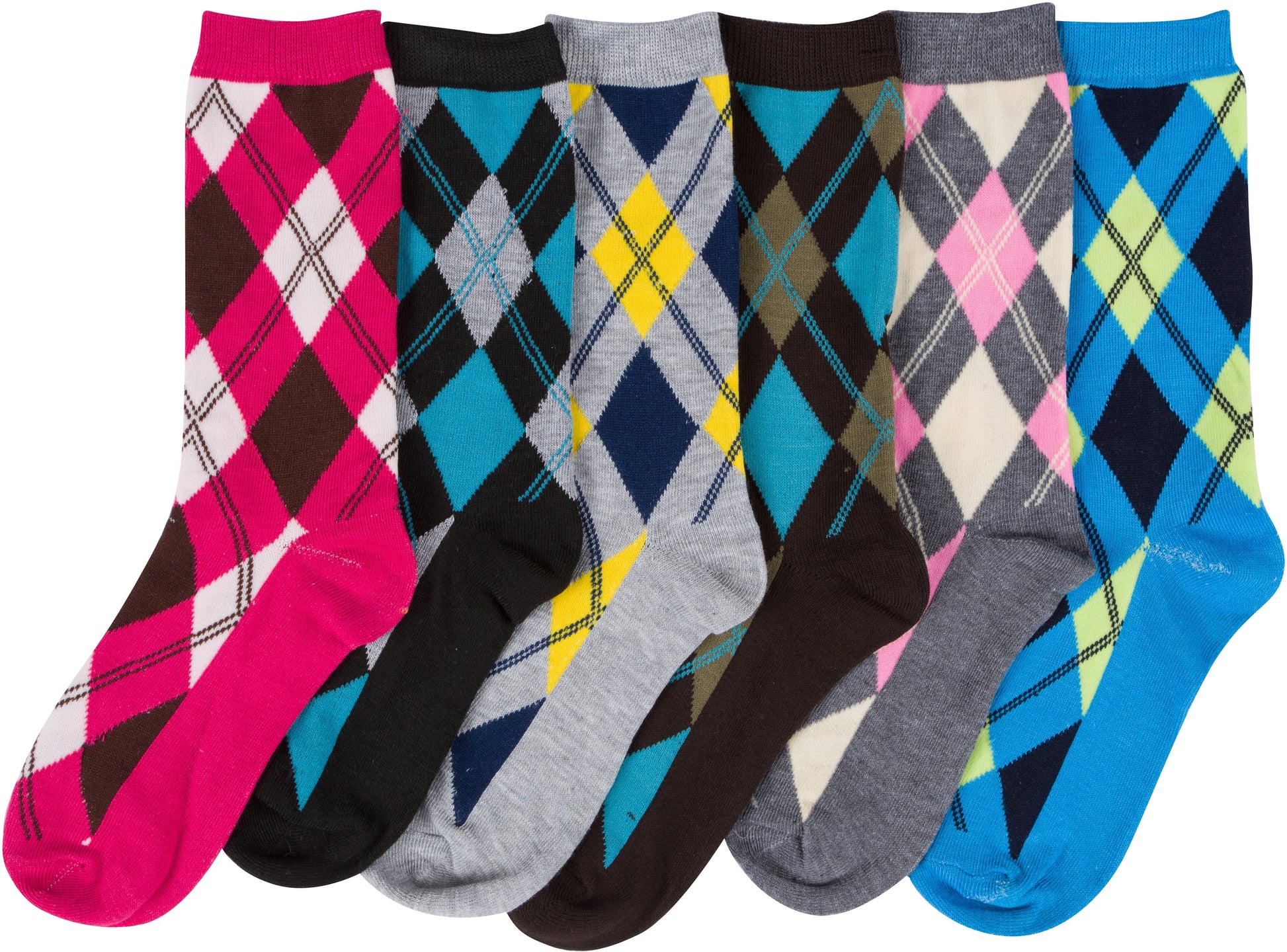 Sakkas Women's Poly Blend Soft and Stretchy Crew Pattern Socks Assorted 6-pack - Concordia Style Boutique