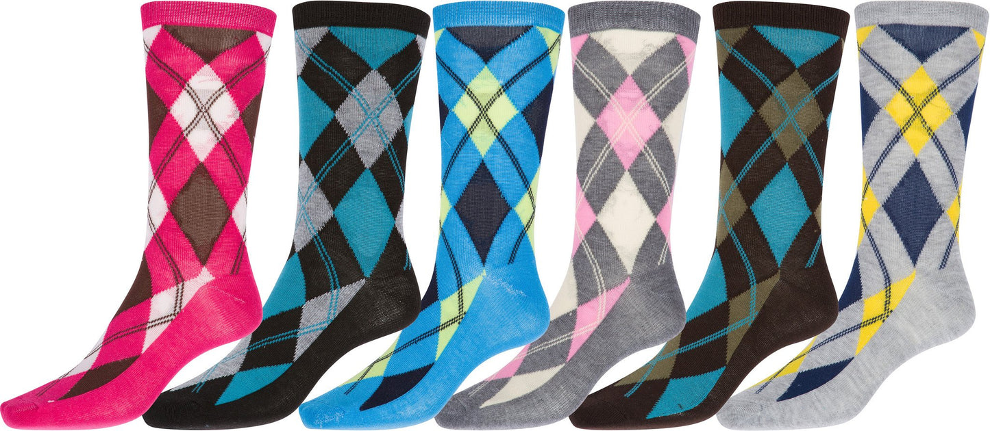Sakkas Women's Poly Blend Soft and Stretchy Crew Pattern Socks Assorted 6-pack - Concordia Style Boutique