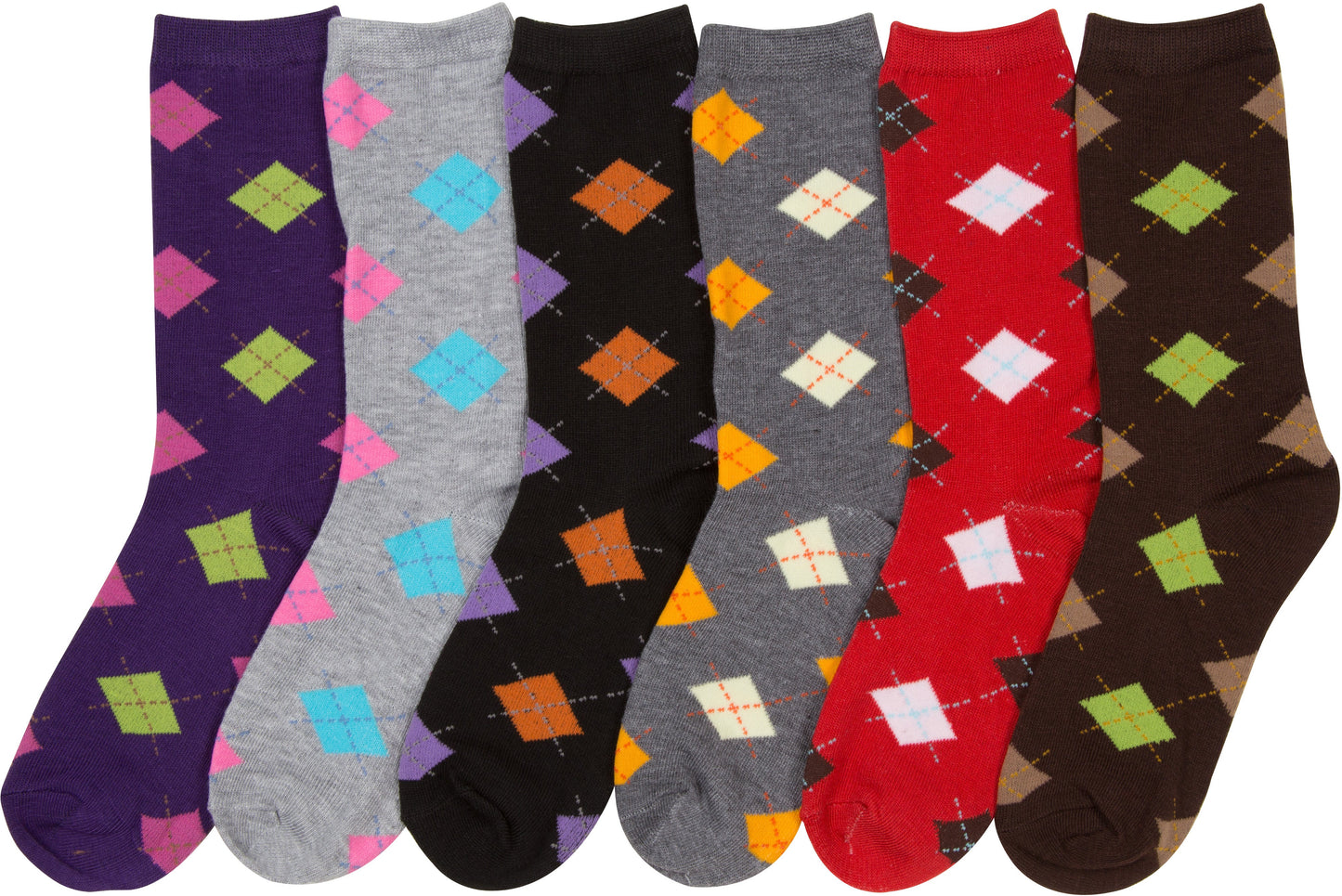 Sakkas Women's Poly Blend Soft and Stretchy Crew Pattern Socks Assorted 6-pack - Concordia Style Boutique