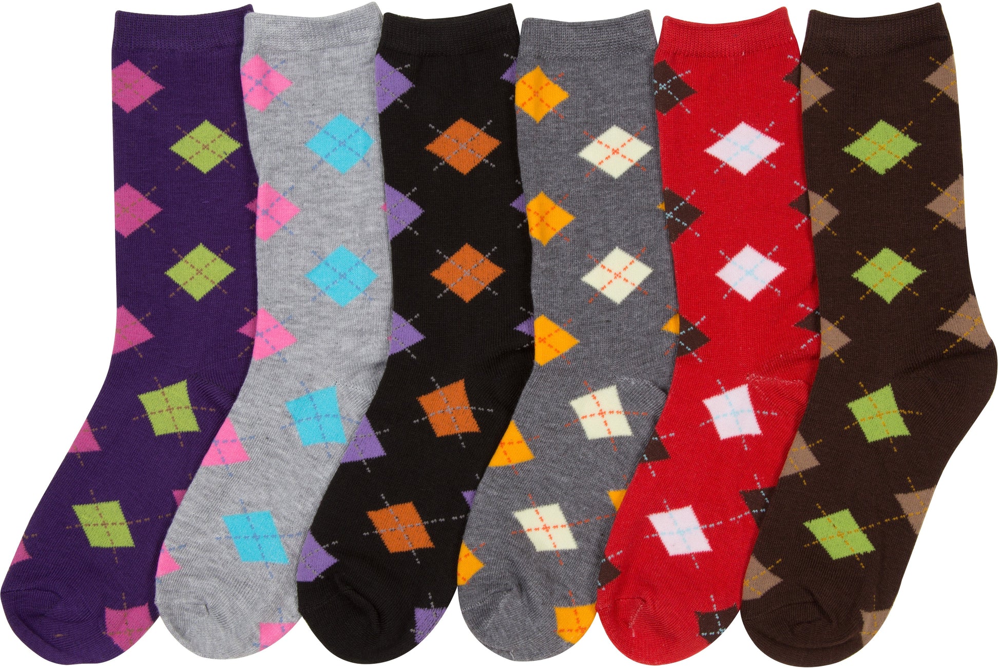 Sakkas Women's Poly Blend Soft and Stretchy Crew Pattern Socks Assorted 6-pack - Concordia Style Boutique