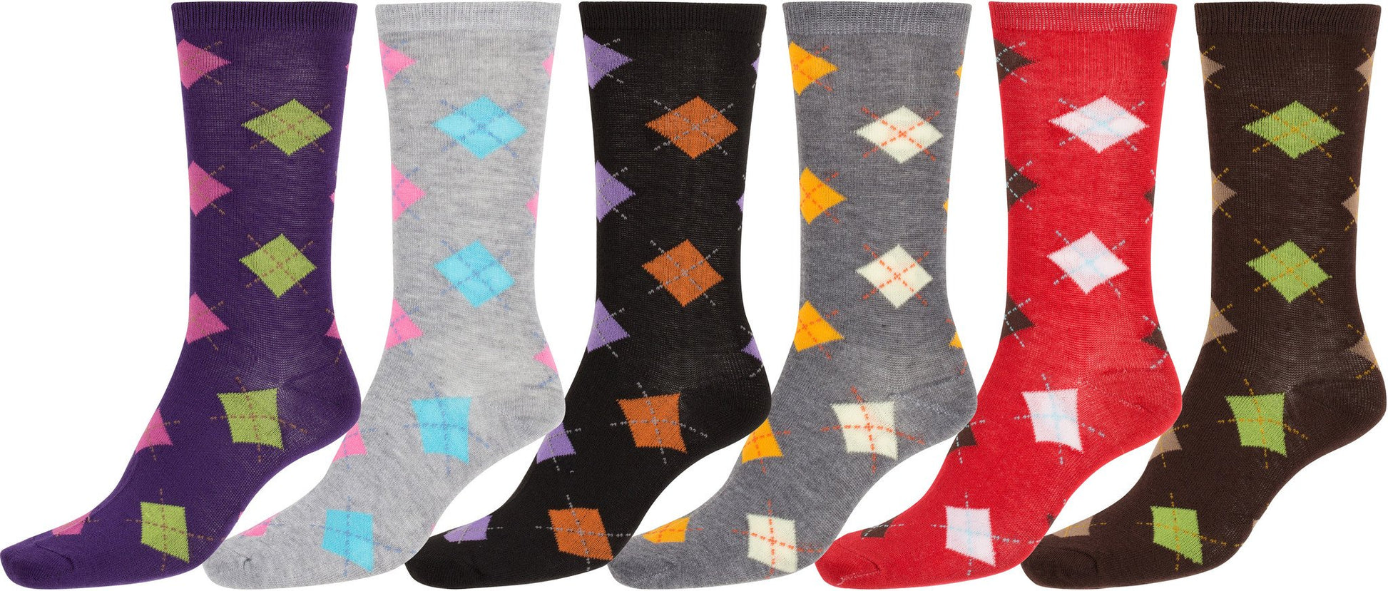 Sakkas Women's Poly Blend Soft and Stretchy Crew Pattern Socks Assorted 6-pack - Concordia Style Boutique
