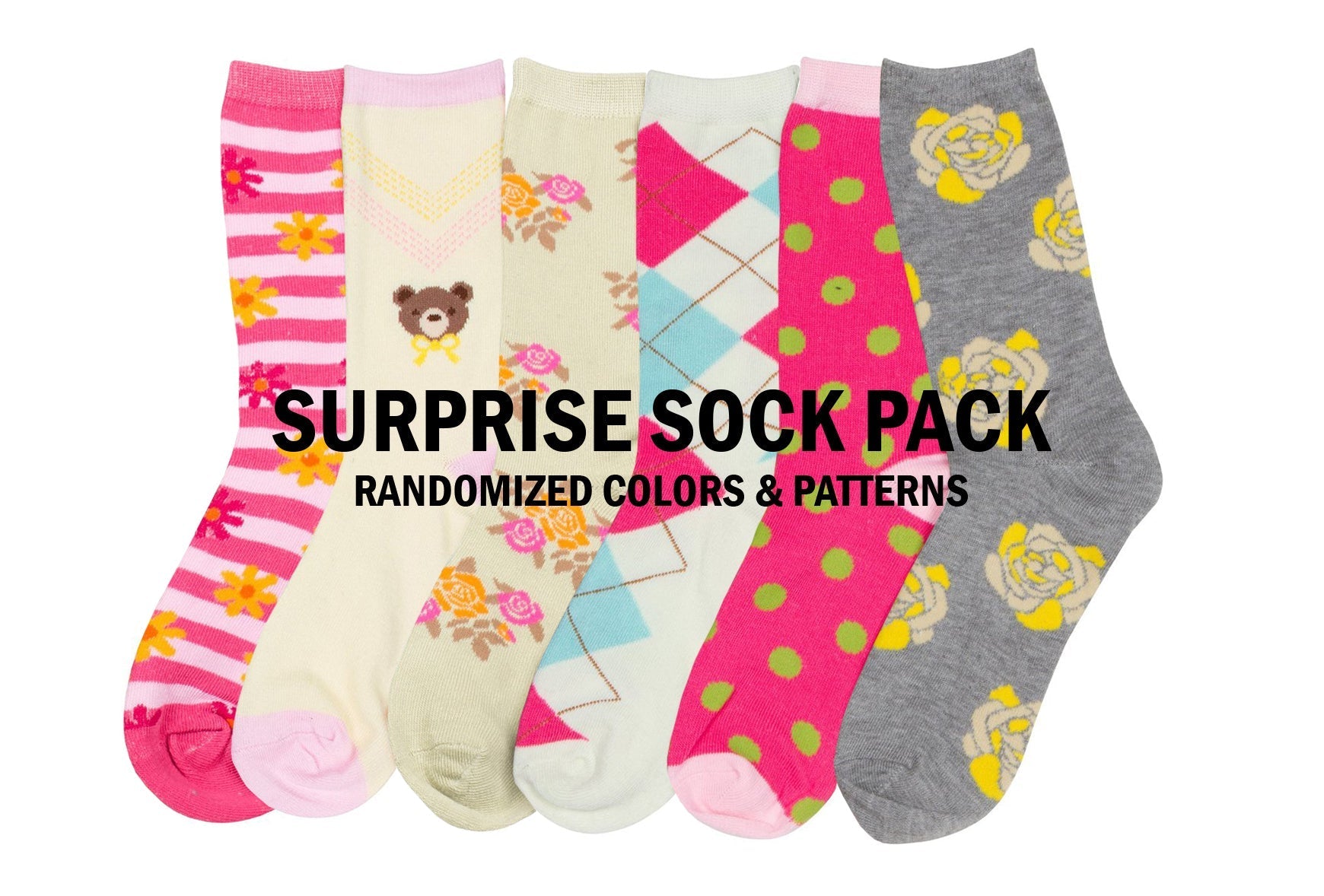 Sakkas Women's Poly Blend Soft and Stretchy Crew Pattern Socks Assorted 6-pack - Concordia Style Boutique