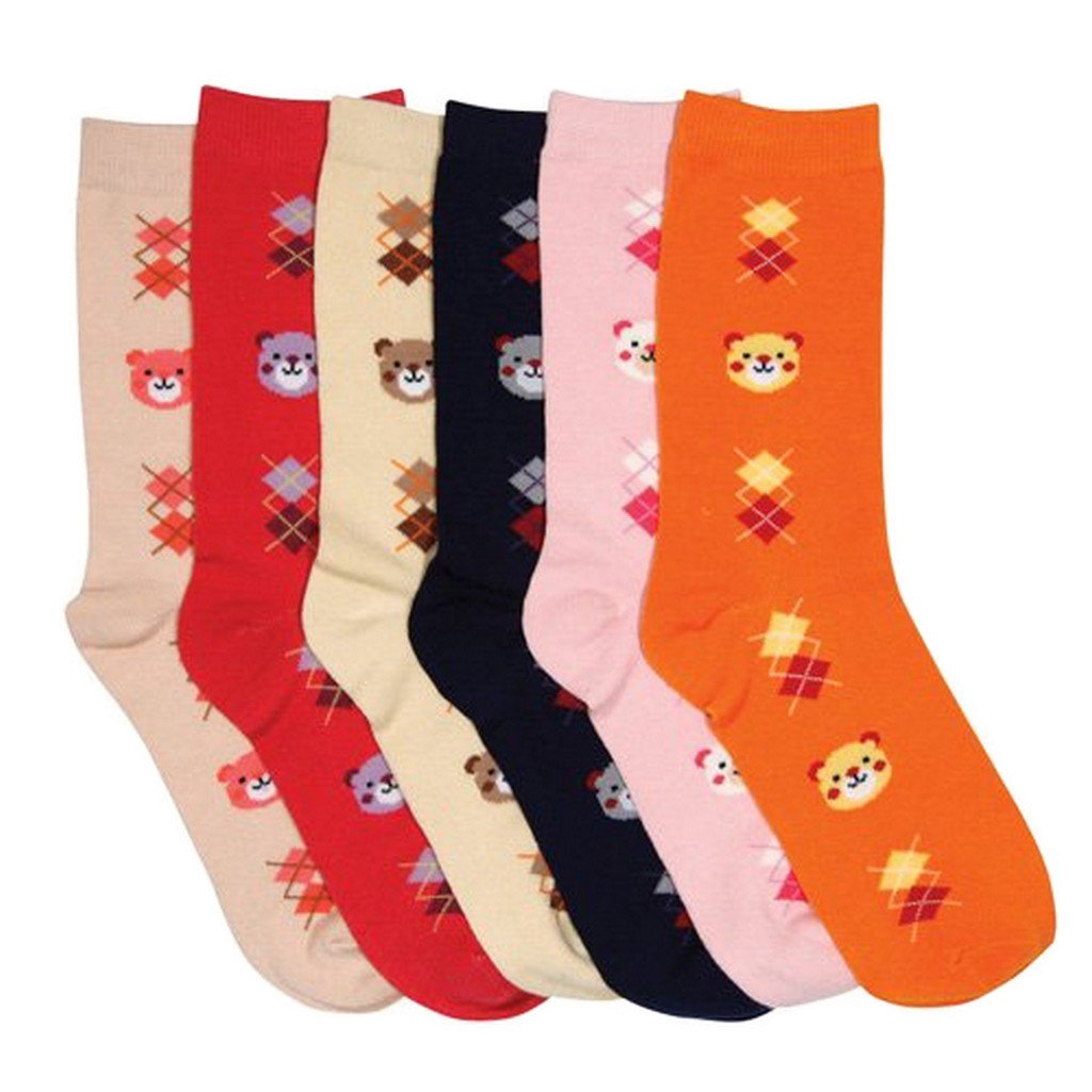 Sakkas Women's Poly Blend Soft and Stretchy Crew Pattern Socks Assorted 6-pack - Concordia Style Boutique
