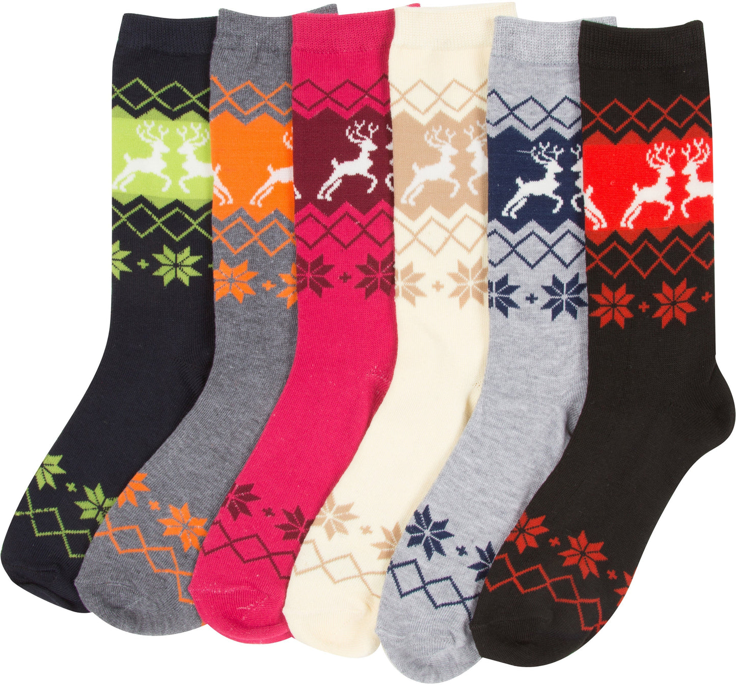 Sakkas Women's Poly Blend Soft and Stretchy Crew Pattern Socks Assorted 6-pack - Concordia Style Boutique