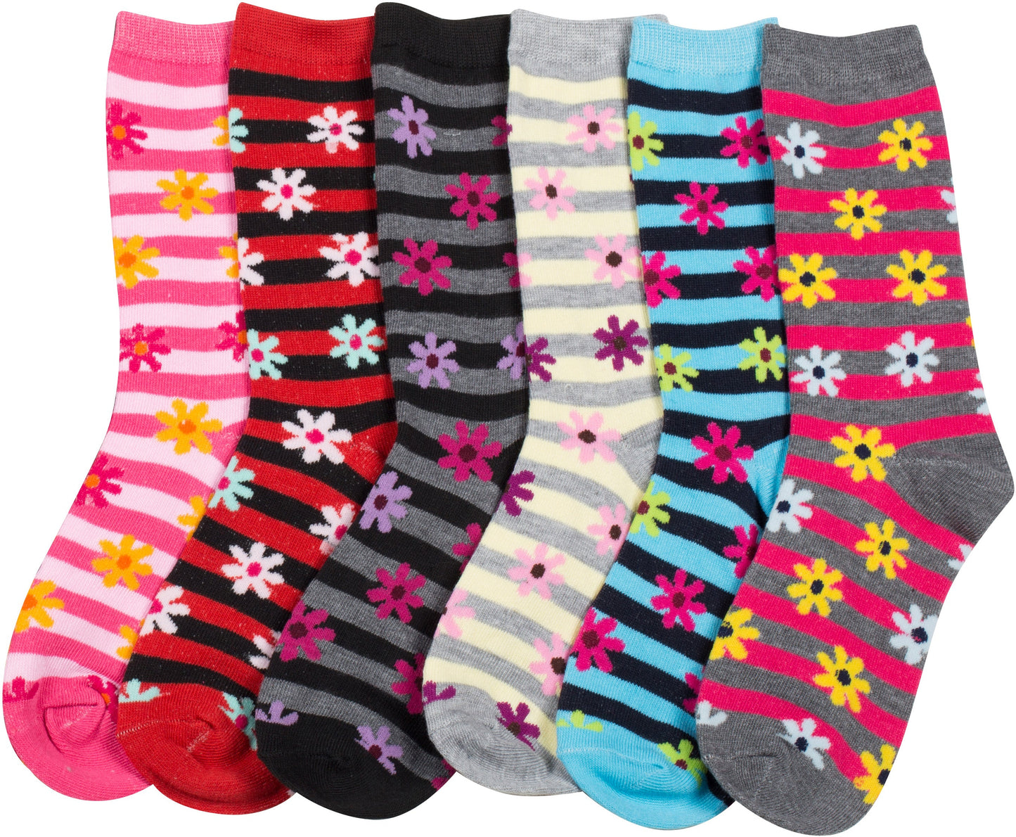 Sakkas Women's Poly Blend Soft and Stretchy Crew Pattern Socks Assorted 6-pack - Concordia Style Boutique