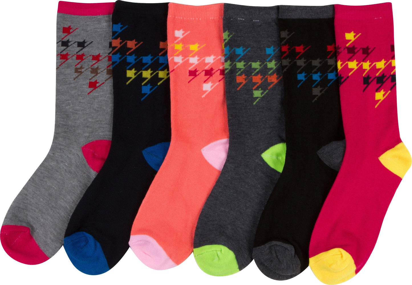 Sakkas Women's Poly Blend Soft and Stretchy Crew Pattern Socks Assorted 6-pack - Concordia Style Boutique