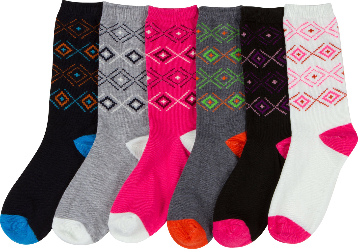 Sakkas Women's Poly Blend Soft and Stretchy Crew Pattern Socks Assorted 6-pack - Concordia Style Boutique