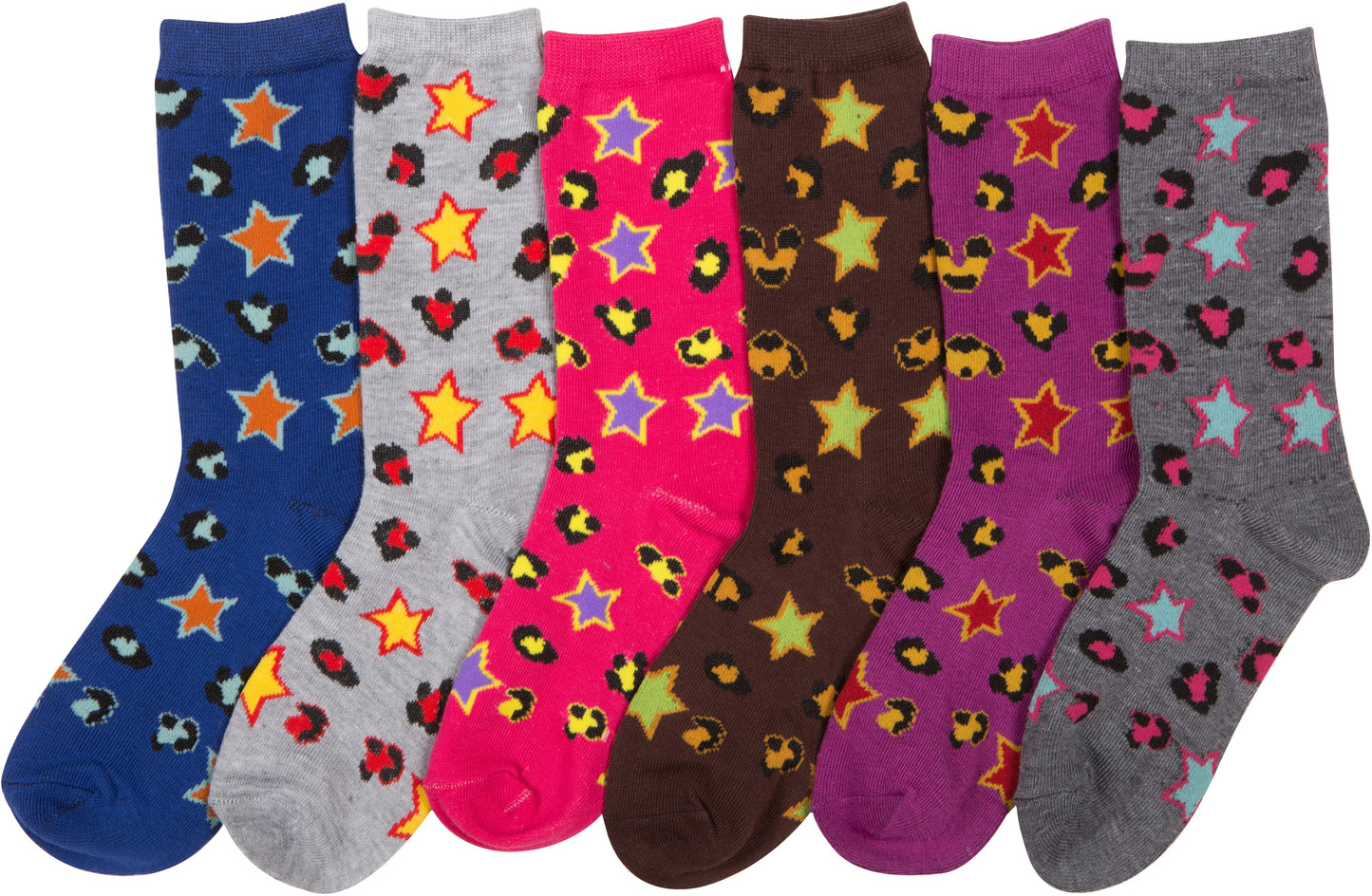 Sakkas Women's Poly Blend Soft and Stretchy Crew Pattern Socks Assorted 6-pack - Concordia Style Boutique