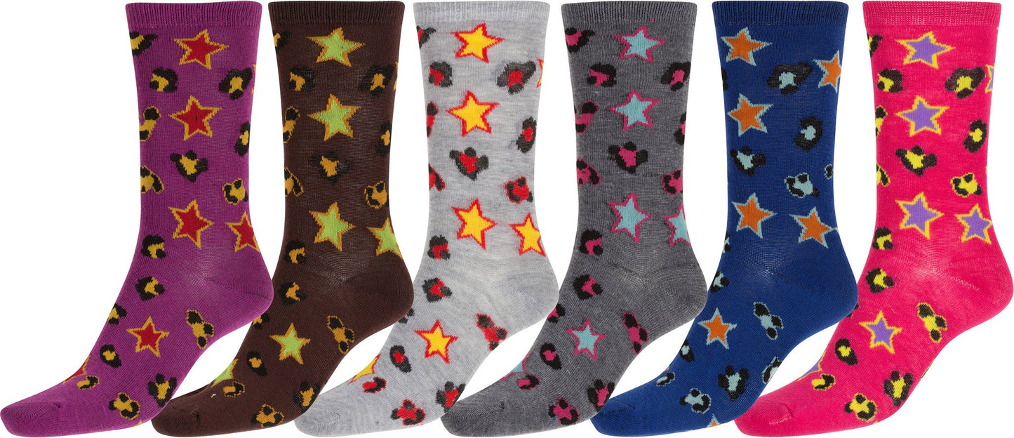 Sakkas Women's Poly Blend Soft and Stretchy Crew Pattern Socks Assorted 6-pack - Concordia Style Boutique