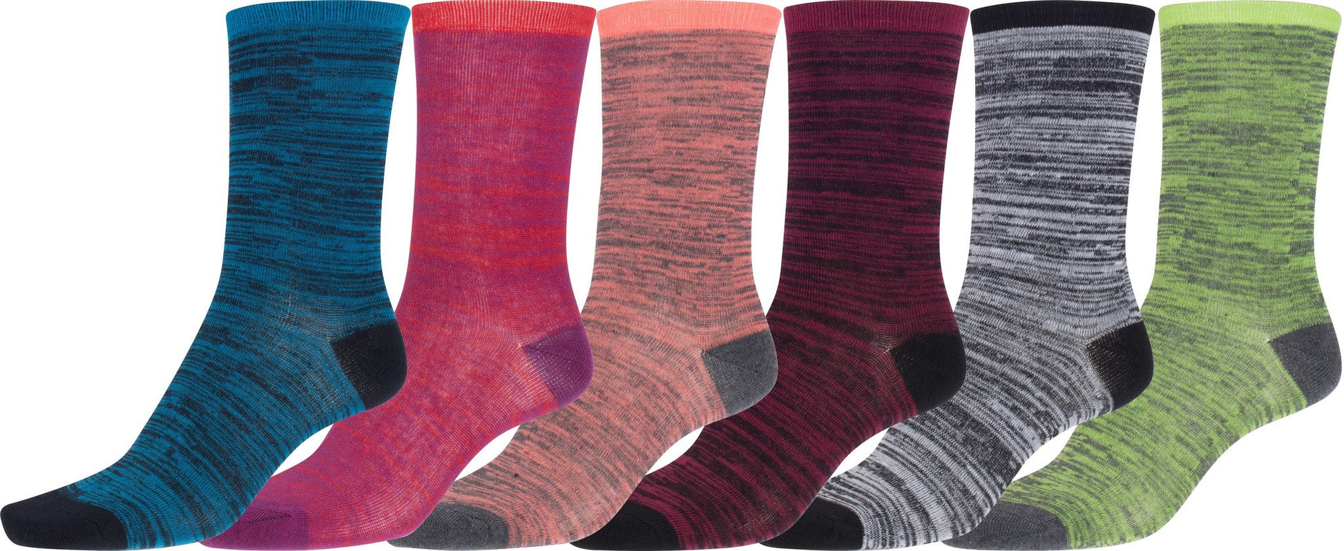 Sakkas Women's Poly Blend Soft and Stretchy Crew Pattern Socks Assorted 6-pack - Concordia Style Boutique