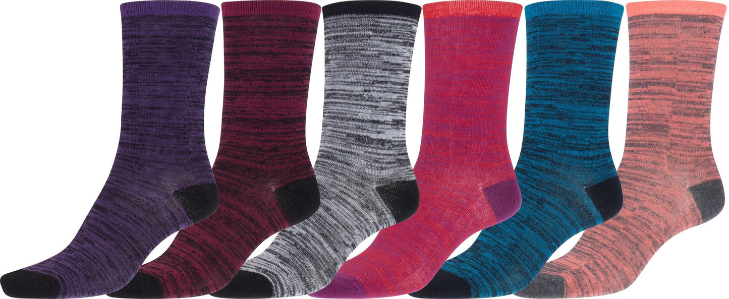 Sakkas Women's Poly Blend Soft and Stretchy Crew Pattern Socks Assorted 6-pack - Concordia Style Boutique