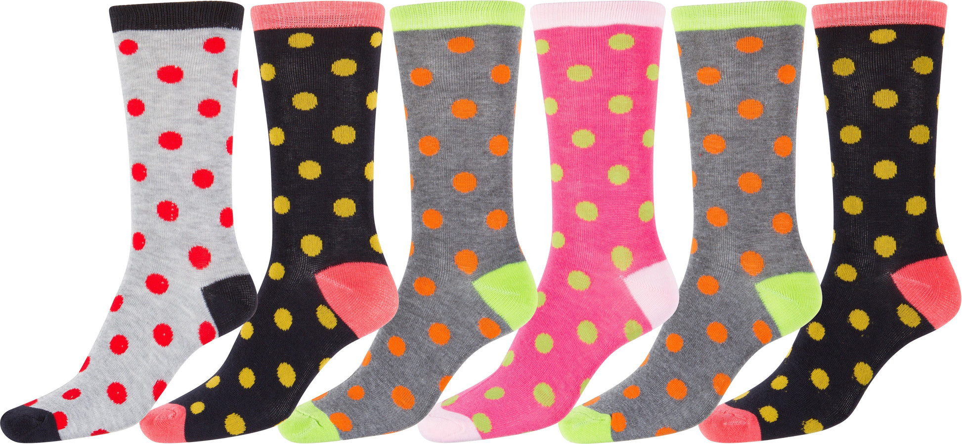 Sakkas Women's Poly Blend Soft and Stretchy Crew Pattern Socks Assorted 6-pack - Concordia Style Boutique