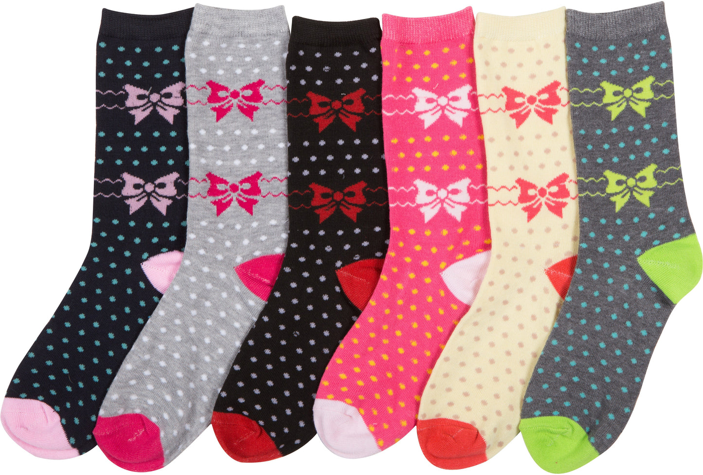 Sakkas Women's Poly Blend Soft and Stretchy Crew Pattern Socks Assorted 6-pack - Concordia Style Boutique