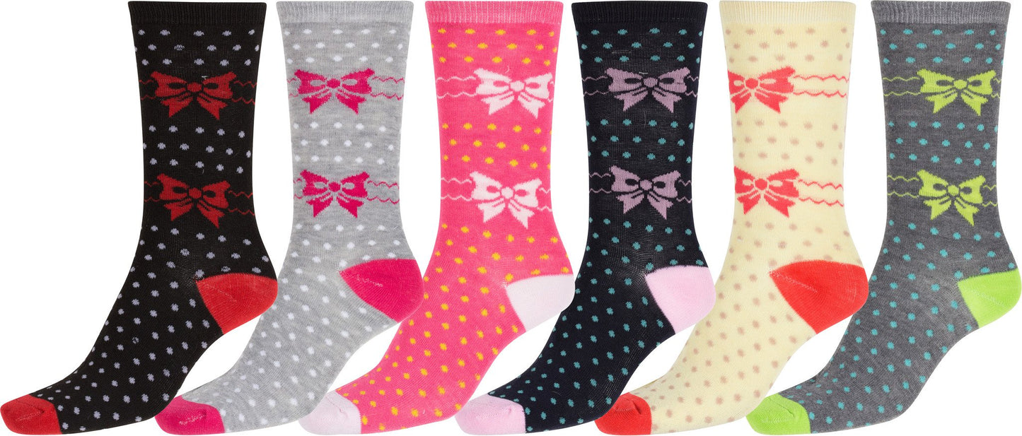 Sakkas Women's Poly Blend Soft and Stretchy Crew Pattern Socks Assorted 6-pack - Concordia Style Boutique