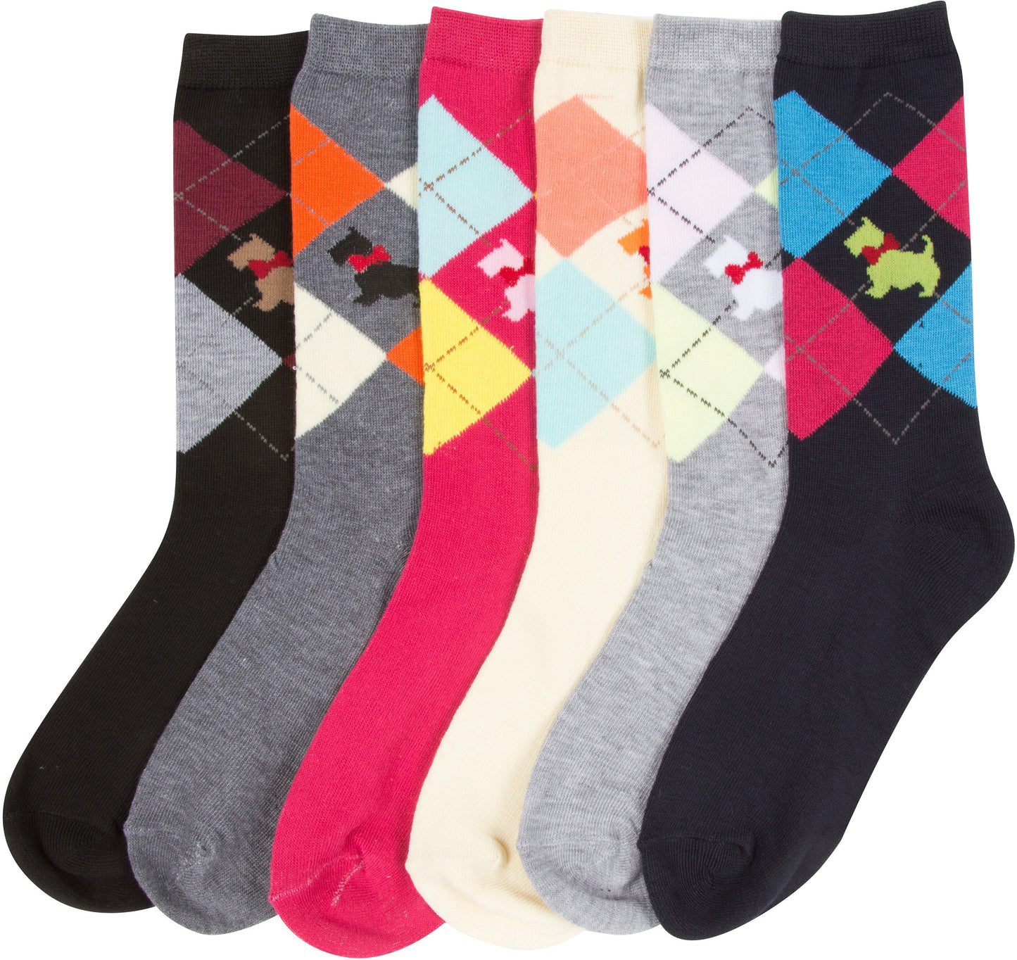 Sakkas Women's Poly Blend Soft and Stretchy Crew Pattern Socks Assorted 6-pack - Concordia Style Boutique