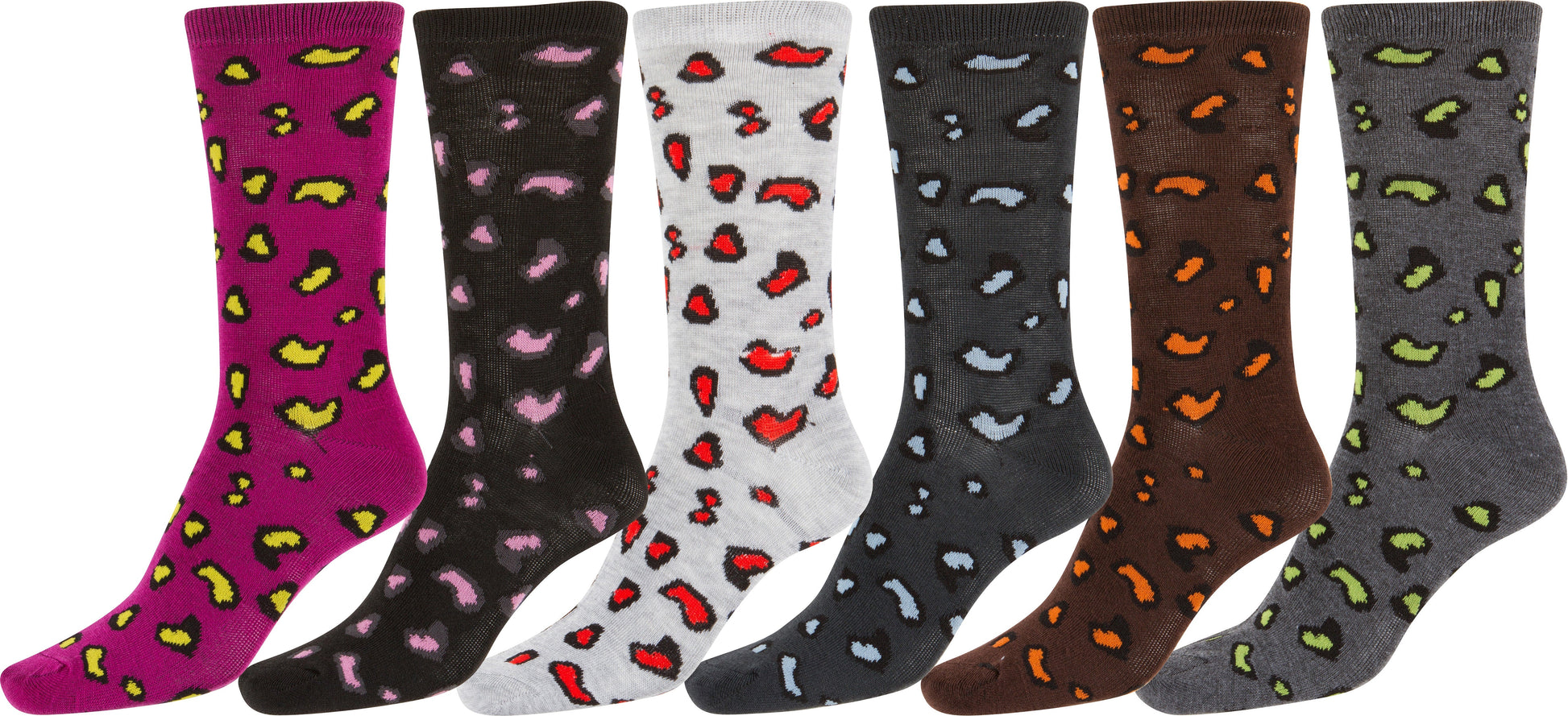 Sakkas Women's Poly Blend Soft and Stretchy Crew Pattern Socks Assorted 6-pack - Concordia Style Boutique