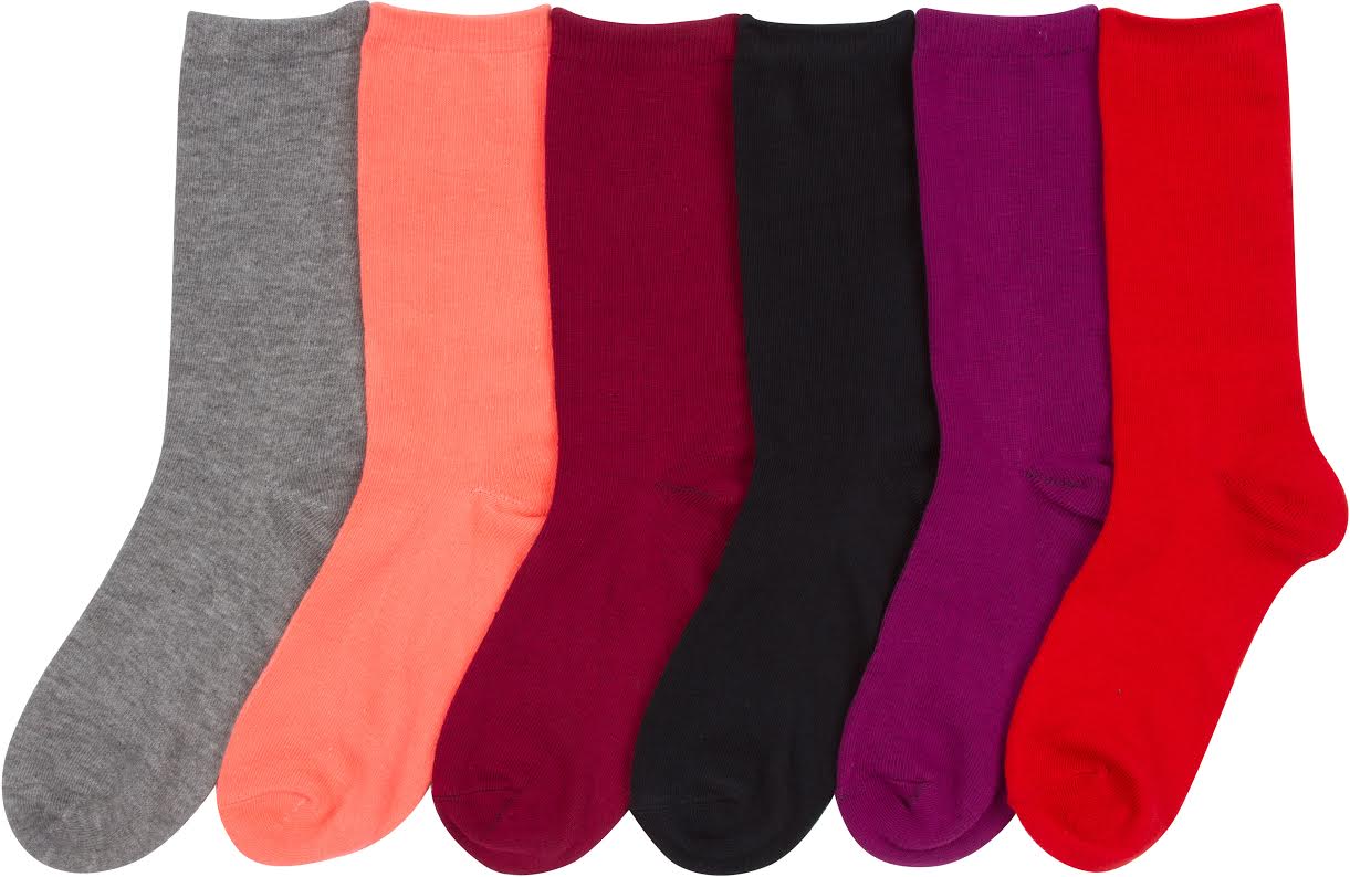 Sakkas Women's Poly Blend Soft and Stretchy Crew Pattern Socks Assorted 6-pack - Concordia Style Boutique