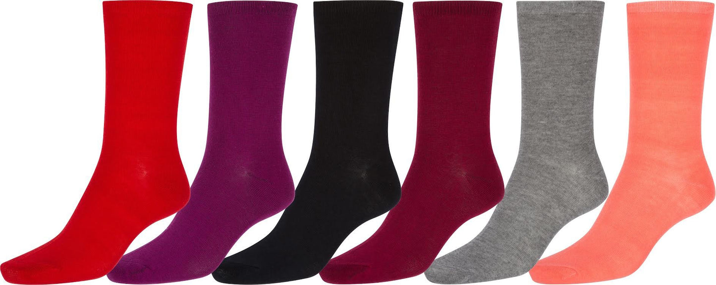 Sakkas Women's Poly Blend Soft and Stretchy Crew Pattern Socks Assorted 6-pack - Concordia Style Boutique