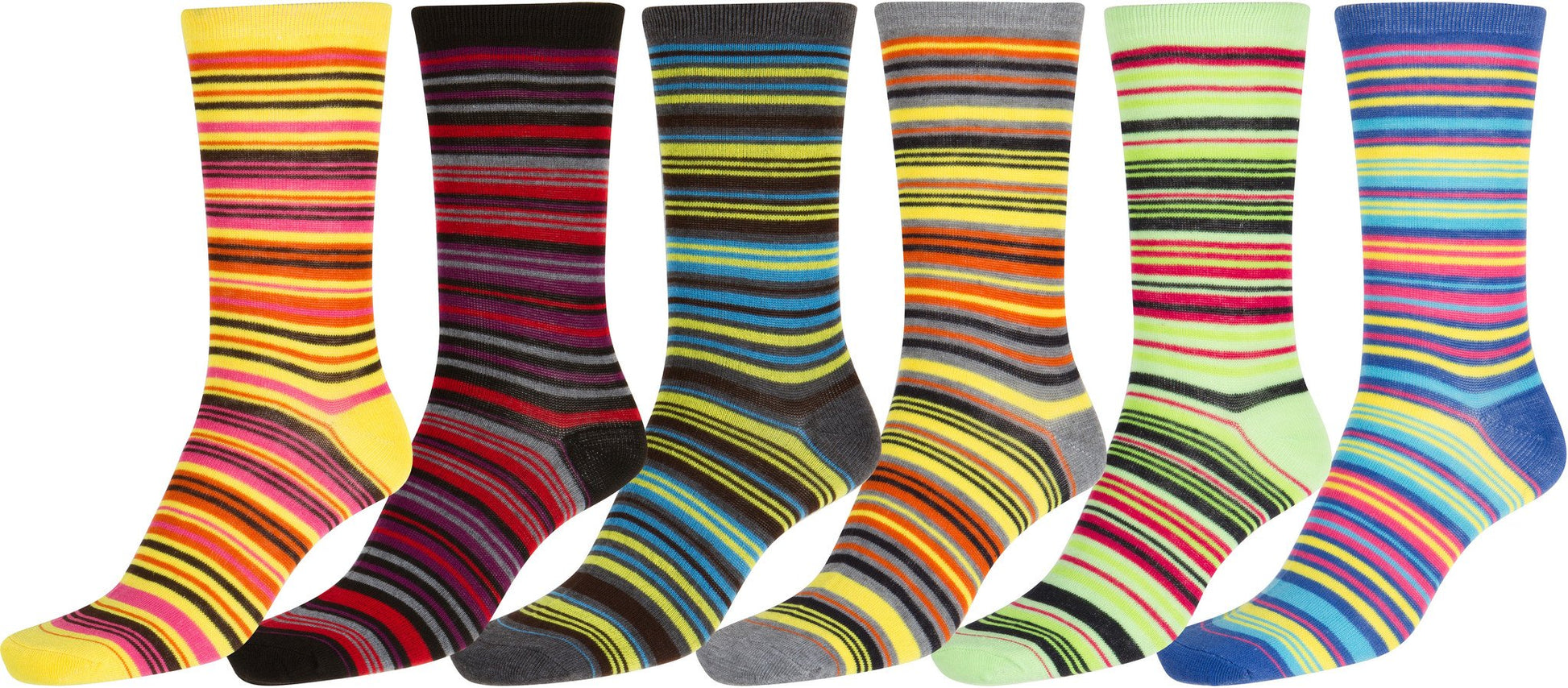 Sakkas Women's Poly Blend Soft and Stretchy Crew Pattern Socks Assorted 6-pack - Concordia Style Boutique