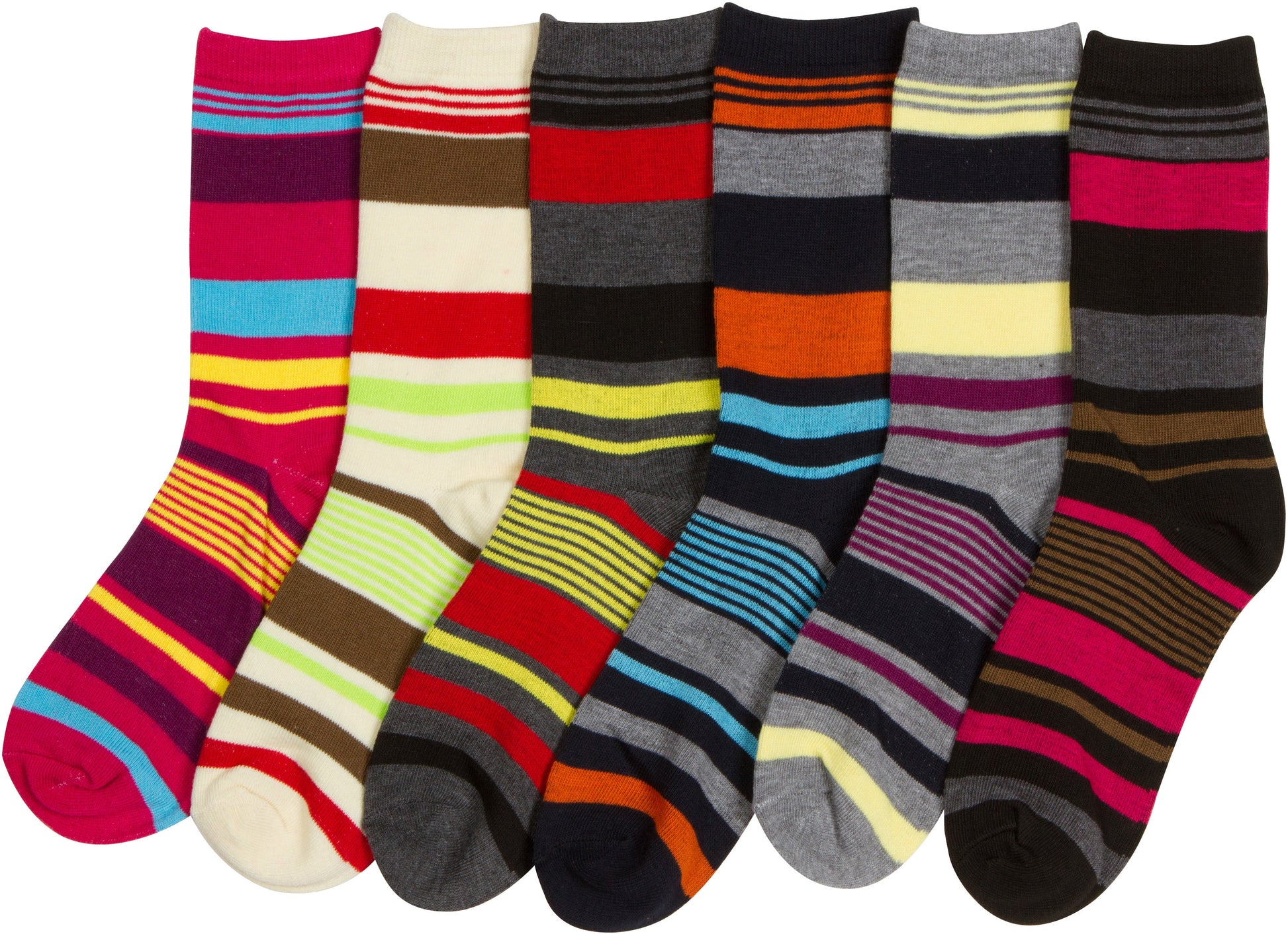 Sakkas Women's Poly Blend Soft and Stretchy Crew Pattern Socks Assorted 6-pack - Concordia Style Boutique