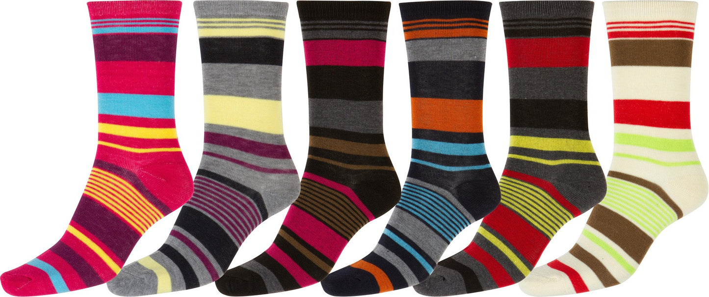 Sakkas Women's Poly Blend Soft and Stretchy Crew Pattern Socks Assorted 6-pack - Concordia Style Boutique