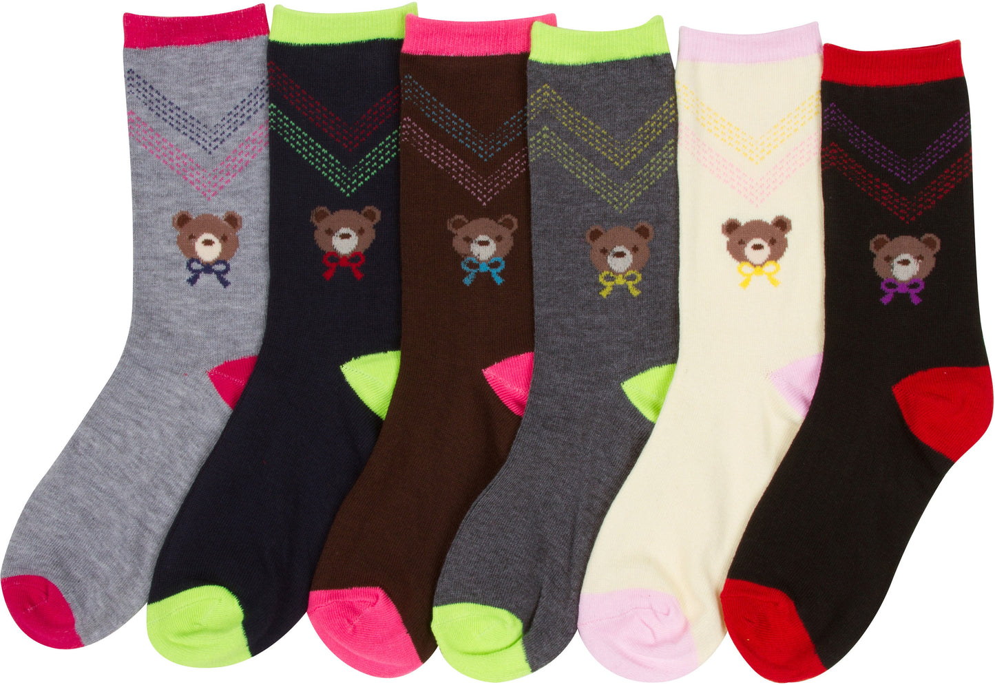 Sakkas Women's Poly Blend Soft and Stretchy Crew Pattern Socks Assorted 6-pack - Concordia Style Boutique