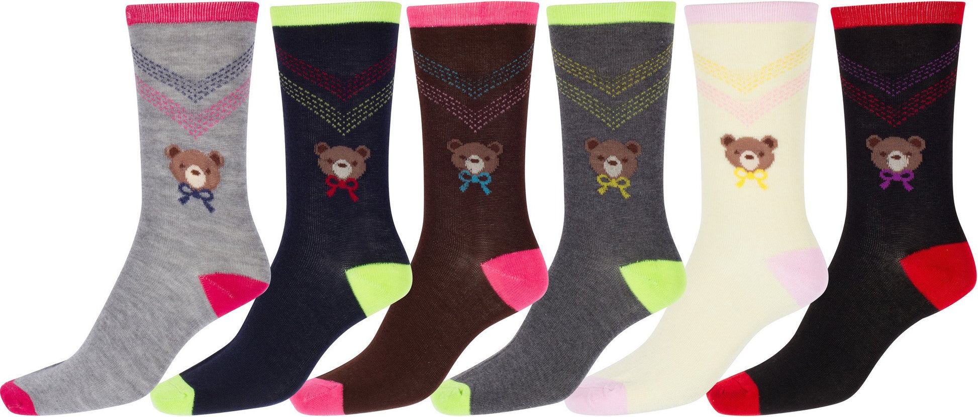 Sakkas Women's Poly Blend Soft and Stretchy Crew Pattern Socks Assorted 6-pack - Concordia Style Boutique