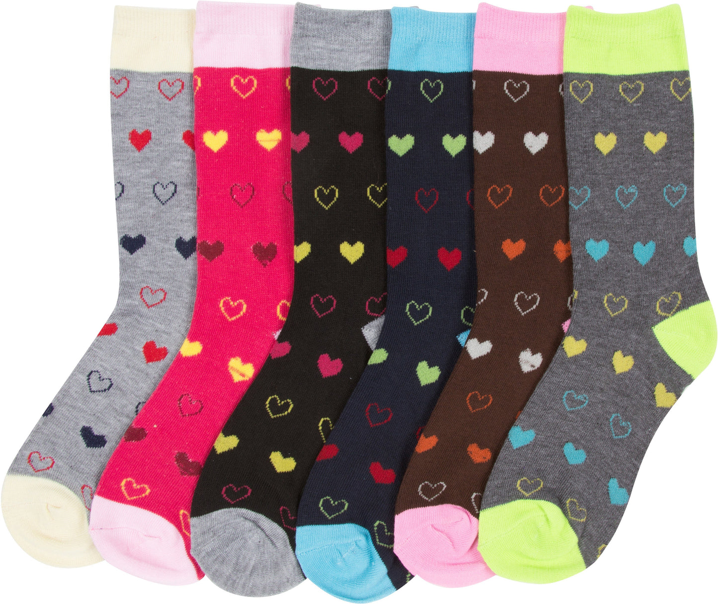 Sakkas Women's Poly Blend Soft and Stretchy Crew Pattern Socks Assorted 6-pack - Concordia Style Boutique