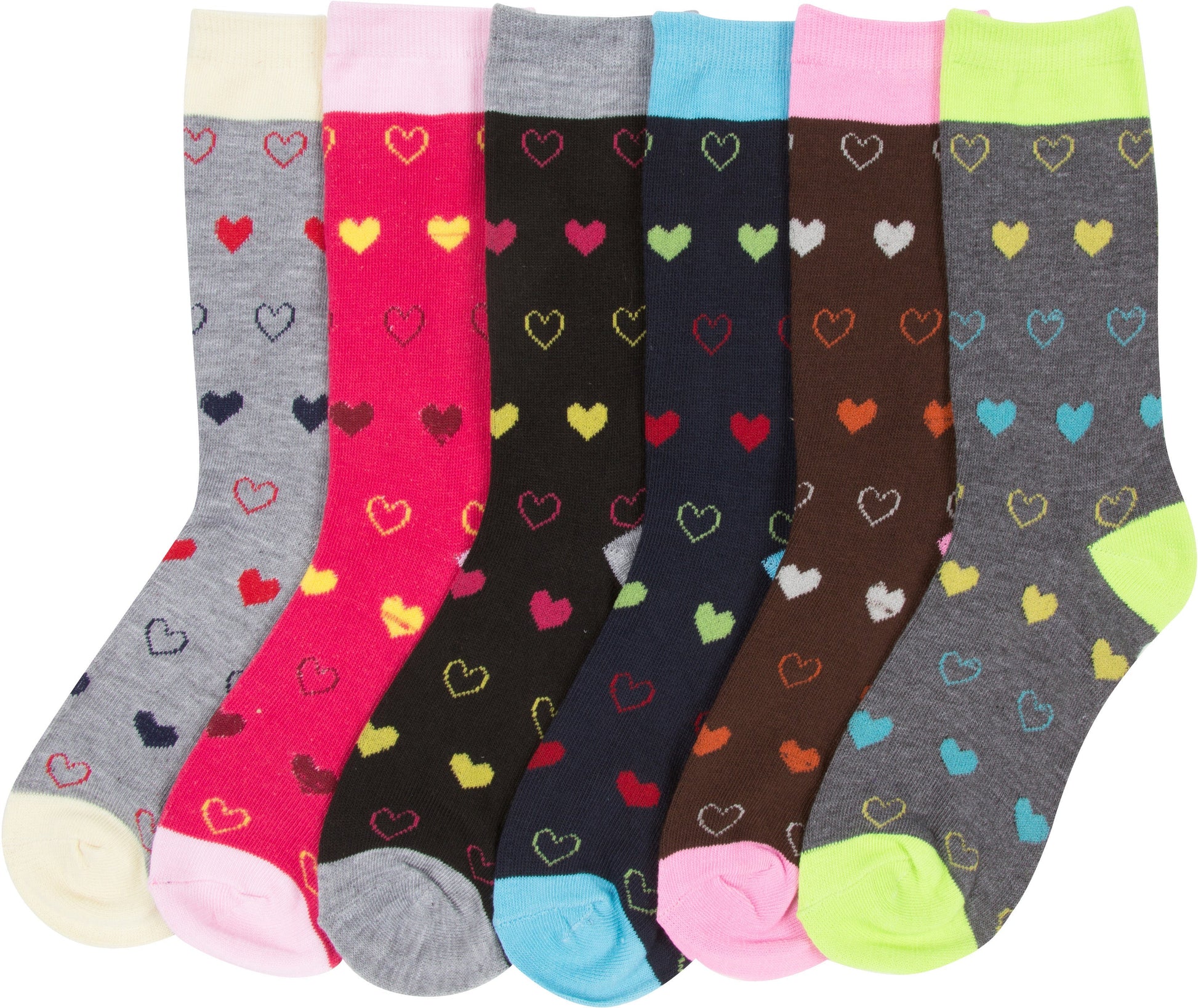 Sakkas Women's Poly Blend Soft and Stretchy Crew Pattern Socks Assorted 6-pack - Concordia Style Boutique