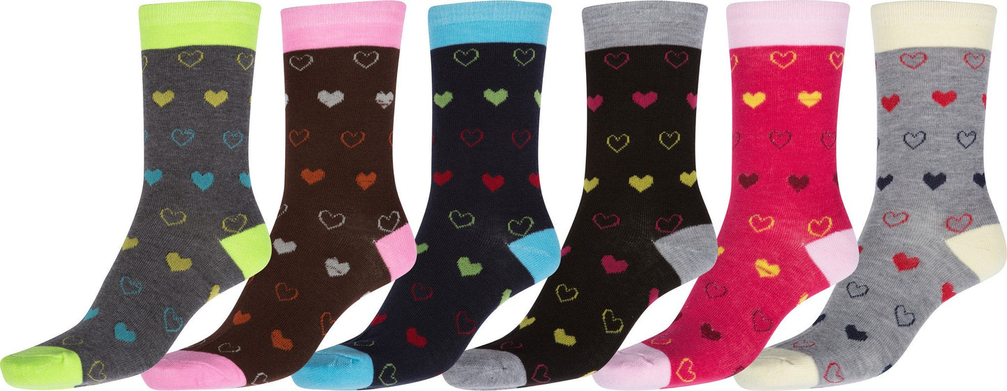 Sakkas Women's Poly Blend Soft and Stretchy Crew Pattern Socks Assorted 6-pack - Concordia Style Boutique