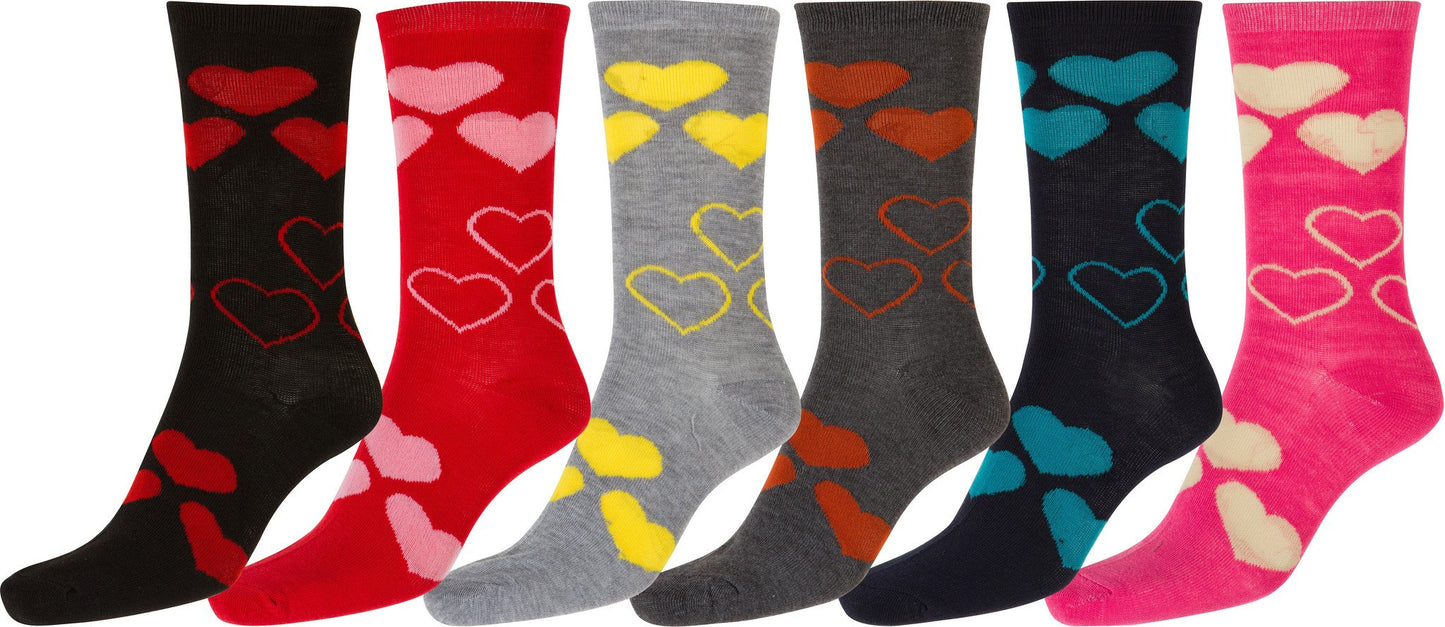 Sakkas Women's Poly Blend Soft and Stretchy Crew Pattern Socks Assorted 6-pack - Concordia Style Boutique