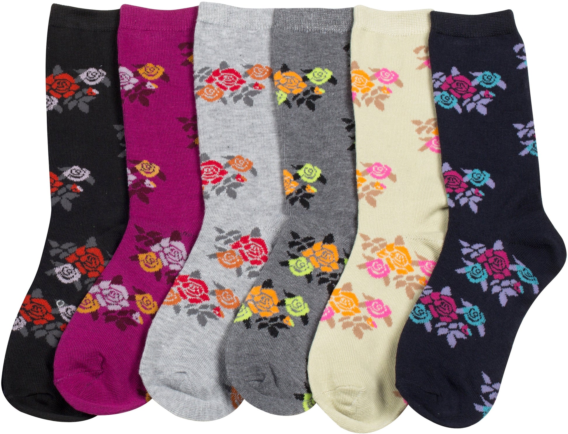 Sakkas Women's Poly Blend Soft and Stretchy Crew Pattern Socks Assorted 6-pack - Concordia Style Boutique