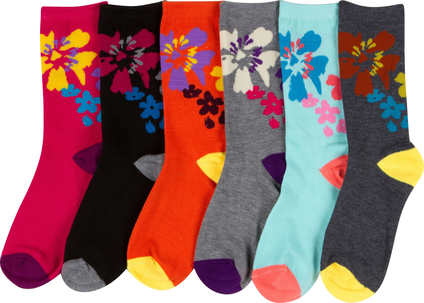 Sakkas Women's Poly Blend Soft and Stretchy Crew Pattern Socks Assorted 6-pack - Concordia Style Boutique