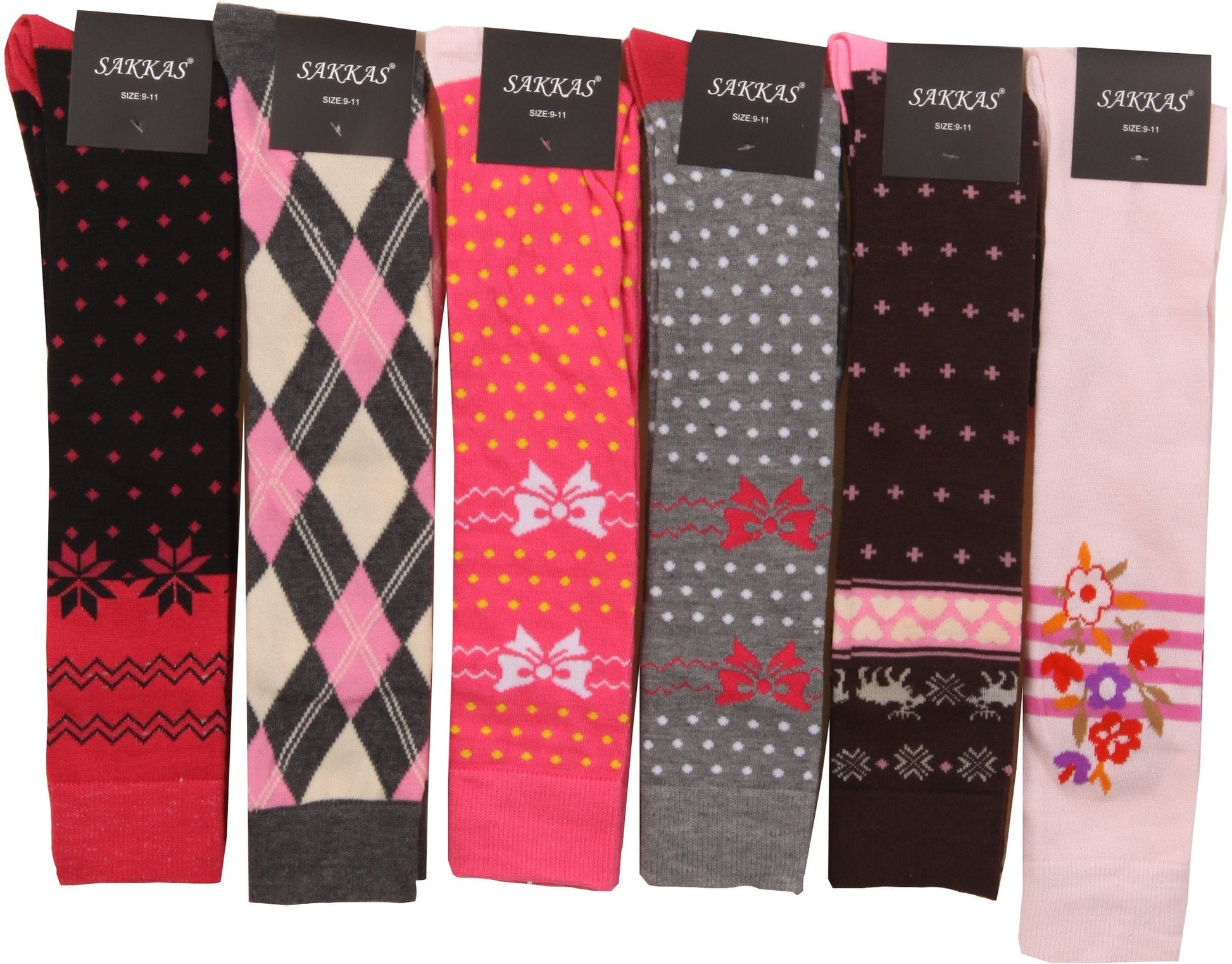 Sakkas Liea Ladies Colorful Unique Pattern / Solid Knee High Socks Assorted 6-Pack - Concordia Style Boutique