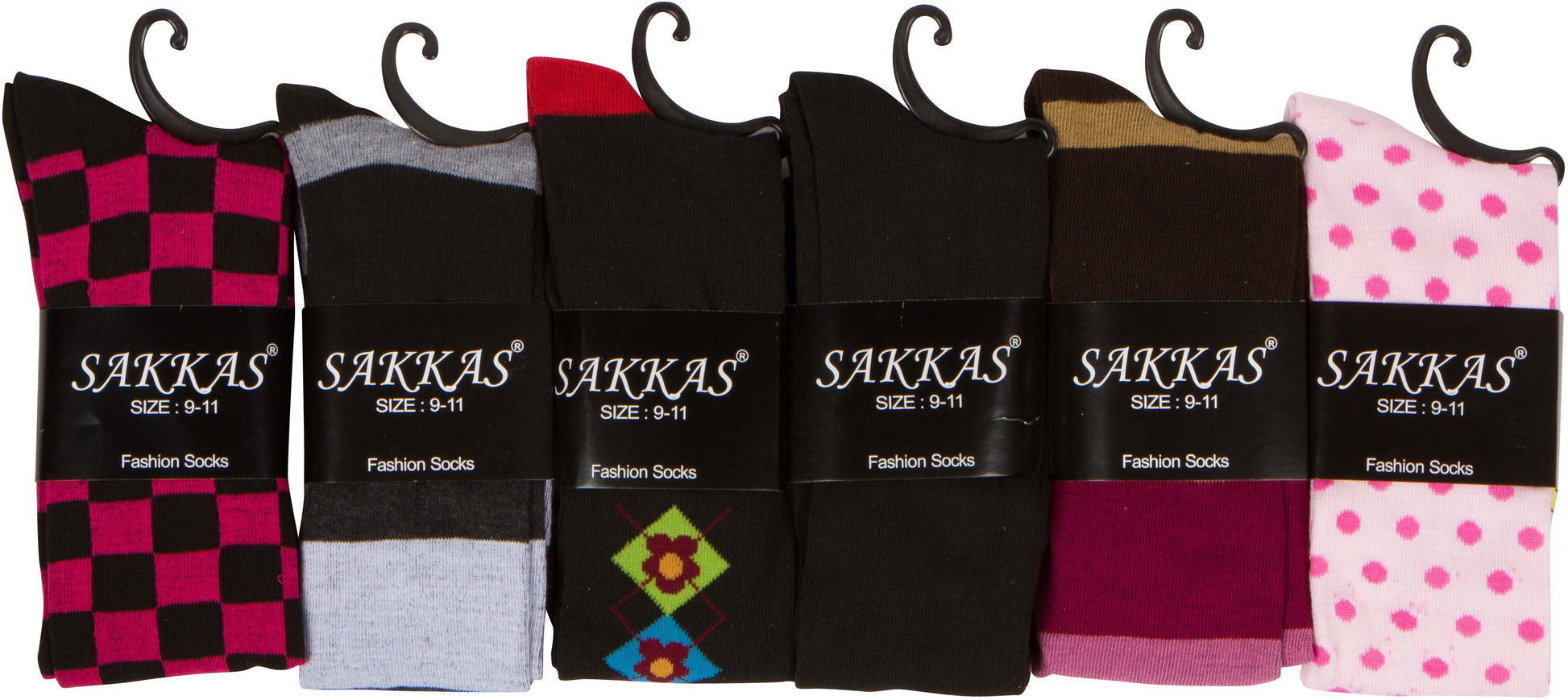 Sakkas Liea Ladies Colorful Unique Pattern / Solid Knee High Socks Assorted 6-Pack - Concordia Style Boutique