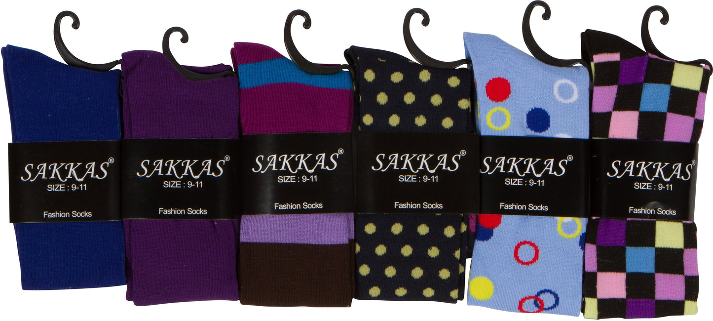 Sakkas Liea Ladies Colorful Unique Pattern / Solid Knee High Socks Assorted 6-Pack - Concordia Style Boutique