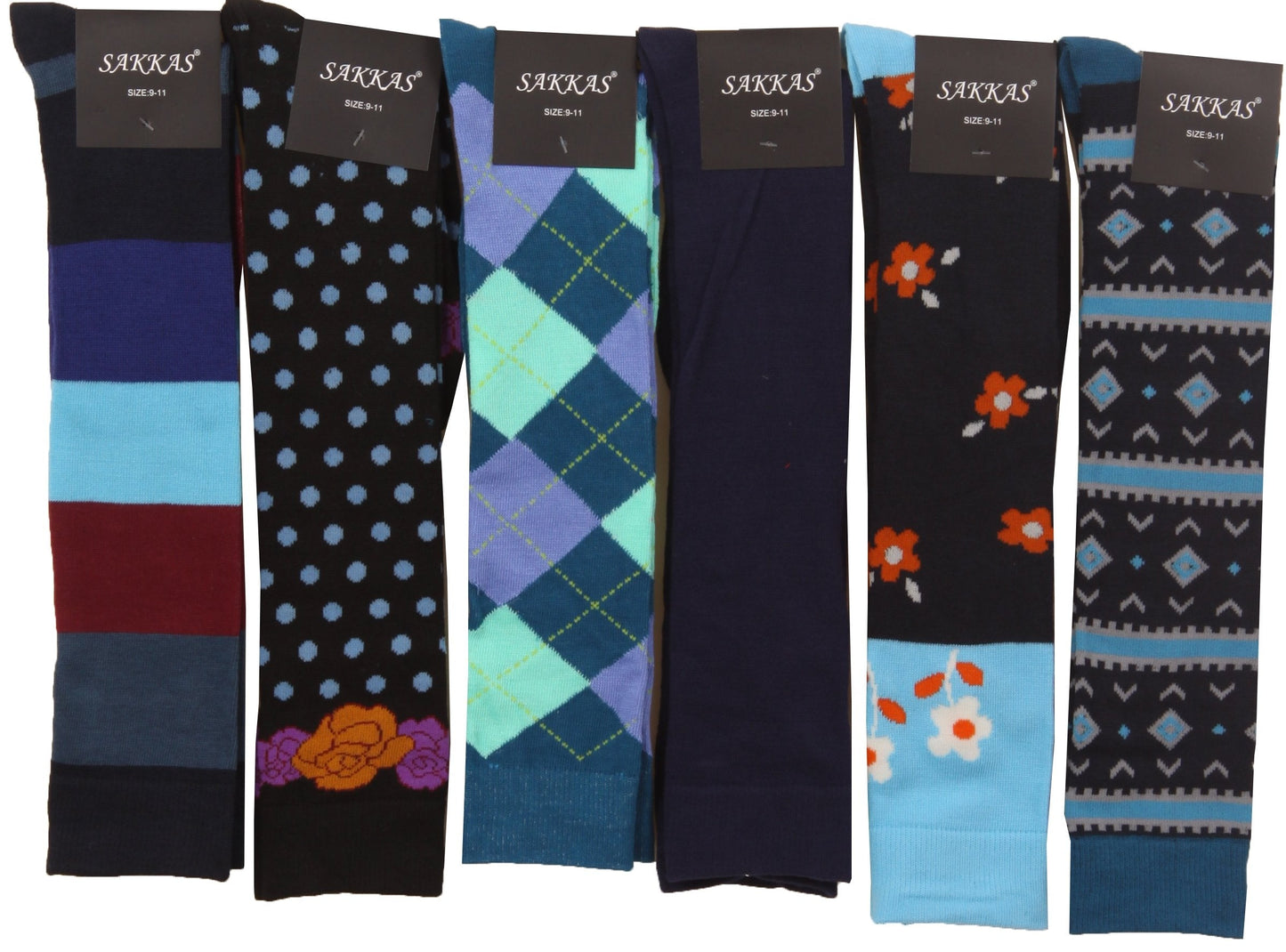 Sakkas Liea Ladies Colorful Unique Pattern / Solid Knee High Socks Assorted 6-Pack - Concordia Style Boutique