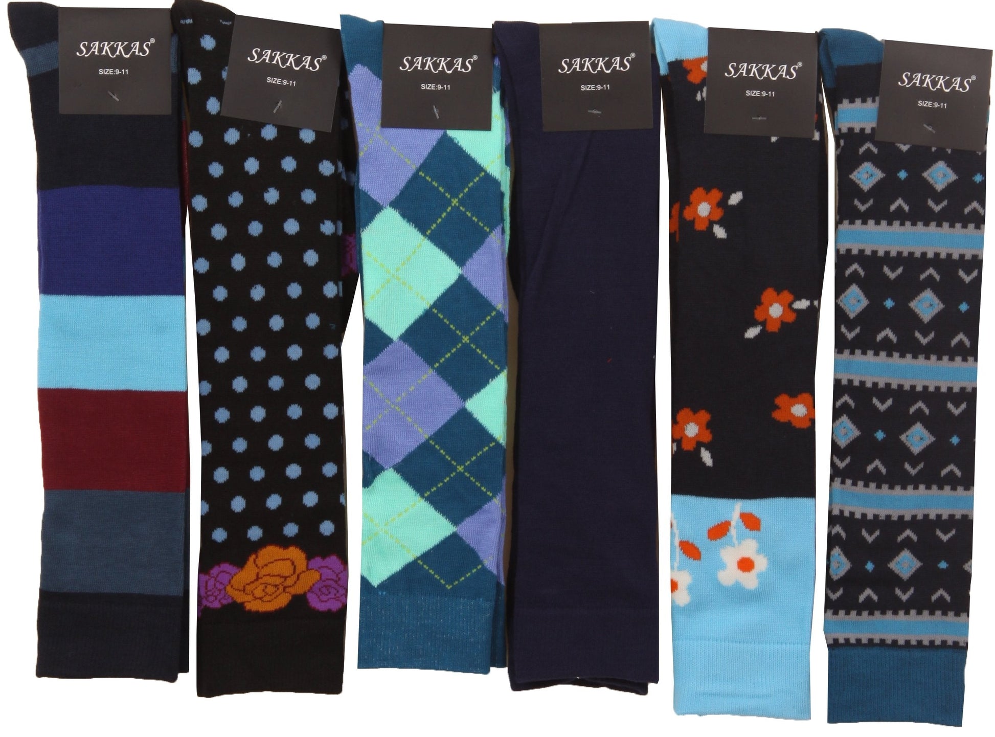 Sakkas Liea Ladies Colorful Unique Pattern / Solid Knee High Socks Assorted 6-Pack - Concordia Style Boutique
