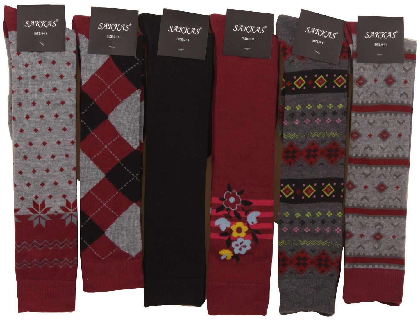 Sakkas Liea Ladies Colorful Unique Pattern / Solid Knee High Socks Assorted 6-Pack - Concordia Style Boutique