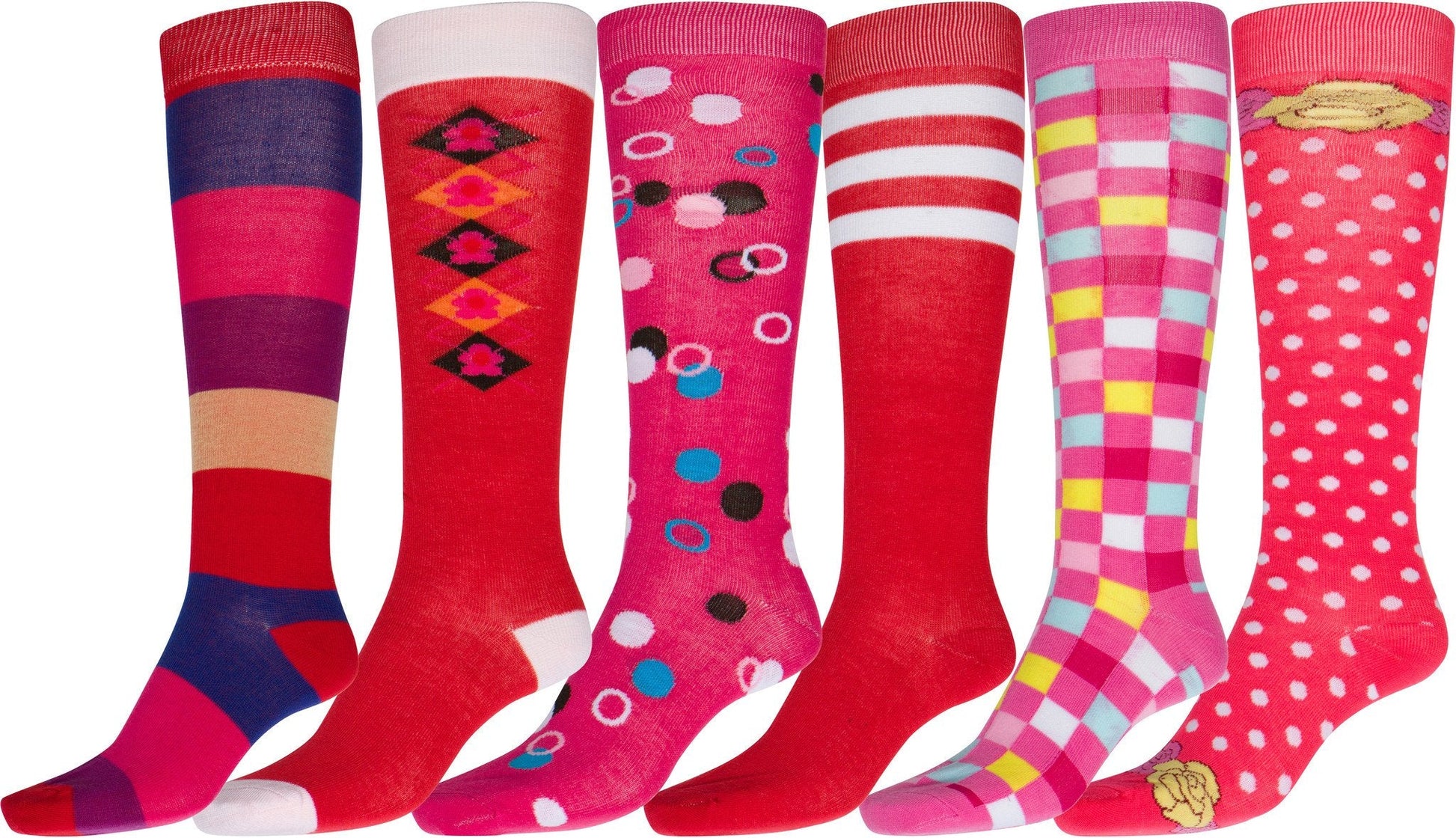 Sakkas Liea Ladies Colorful Unique Pattern / Solid Knee High Socks Assorted 6-Pack - Concordia Style Boutique
