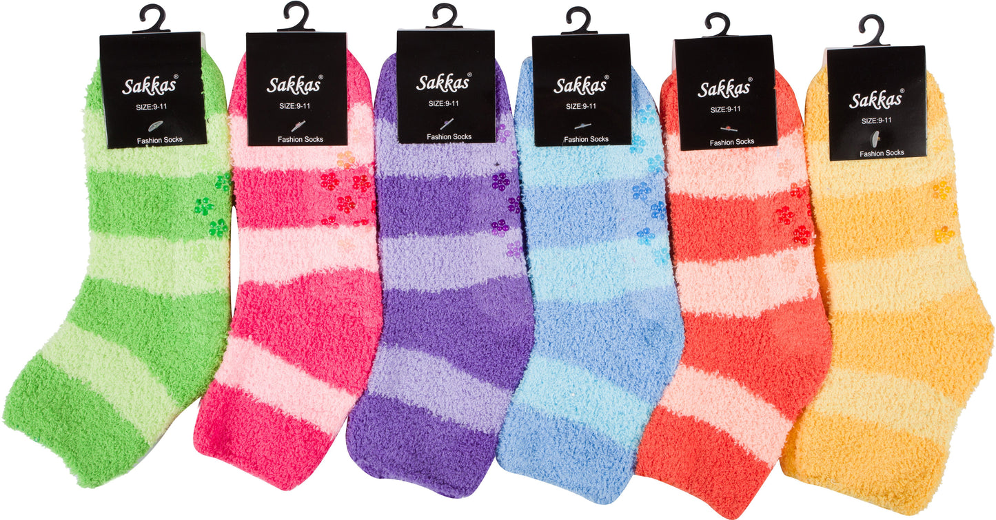 Sakkas Super Soft Anti-Slip Fuzzy Ankle Socks Value Assorted 6-Pack - Concordia Style Boutique