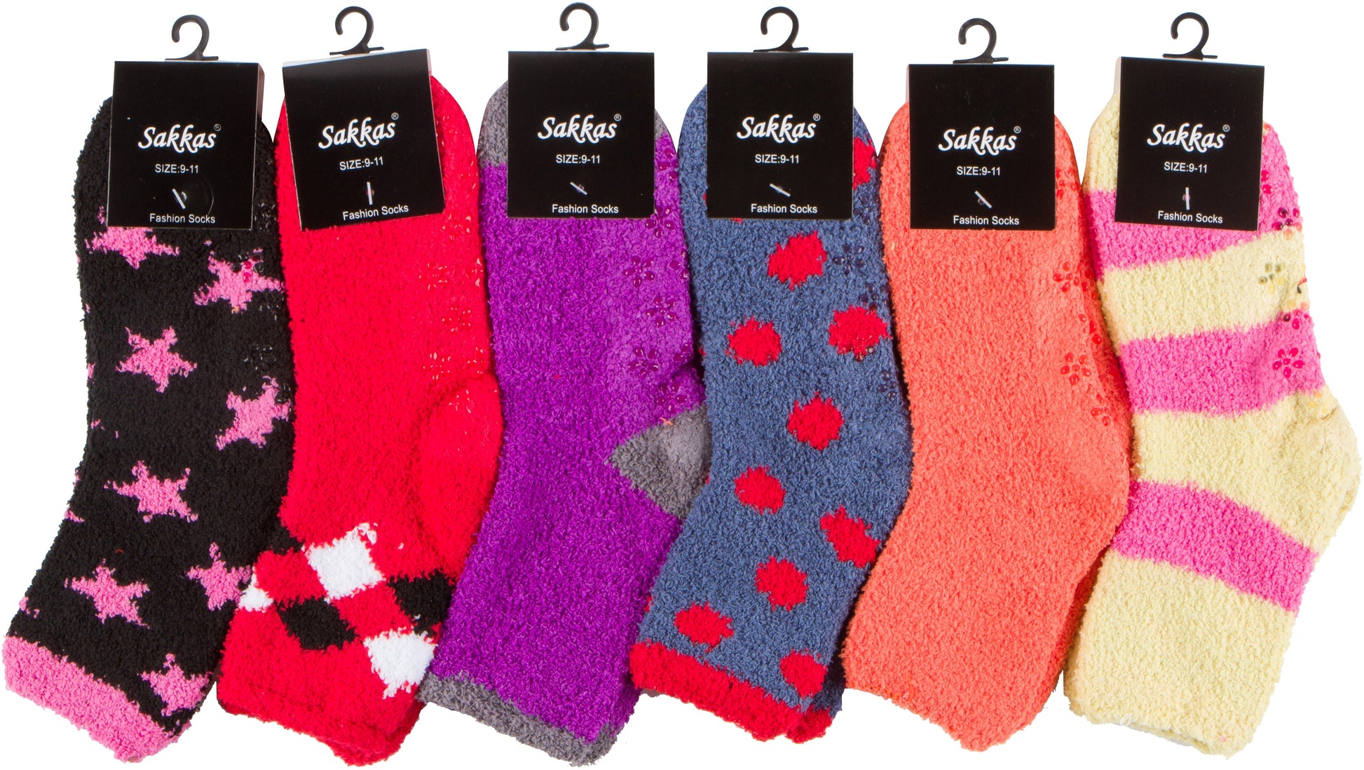 Sakkas Super Soft Anti-Slip Fuzzy Ankle Socks Value Assorted 6-Pack - Concordia Style Boutique