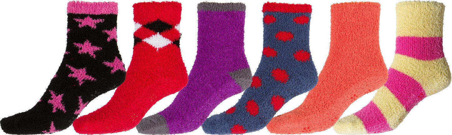 Sakkas Super Soft Anti-Slip Fuzzy Ankle Socks Value Assorted 6-Pack - Concordia Style Boutique