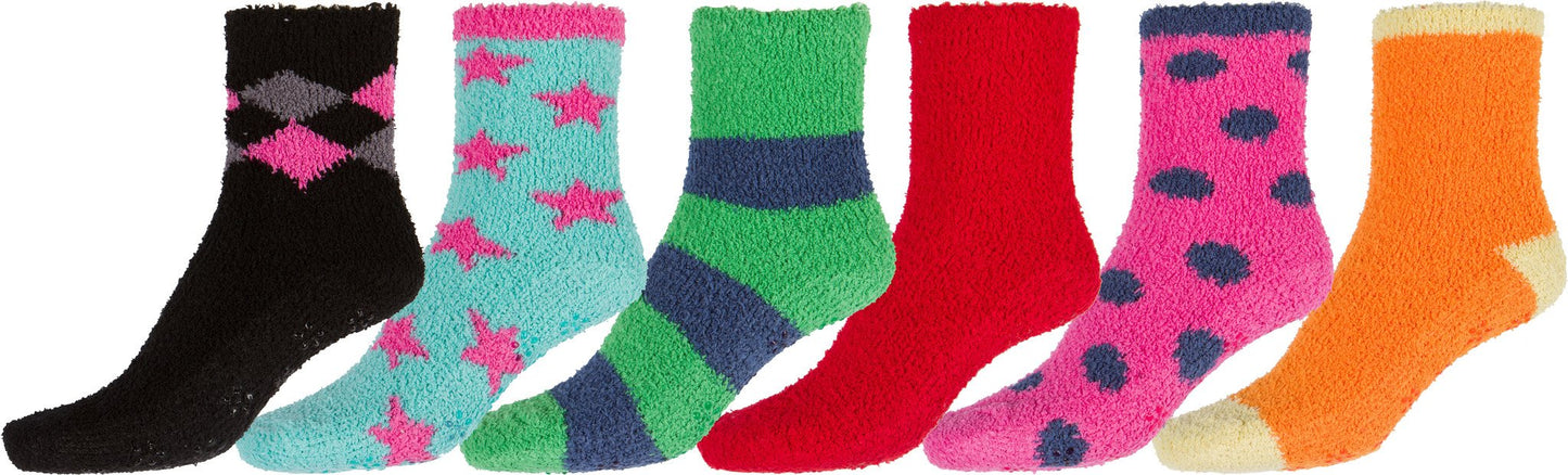 Sakkas Super Soft Anti-Slip Fuzzy Ankle Socks Value Assorted 6-Pack - Concordia Style Boutique