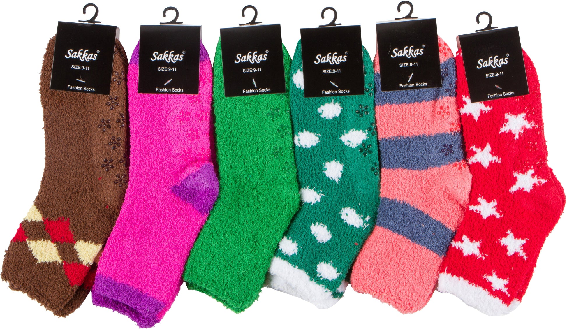 Sakkas Super Soft Anti-Slip Fuzzy Ankle Socks Value Assorted 6-Pack - Concordia Style Boutique